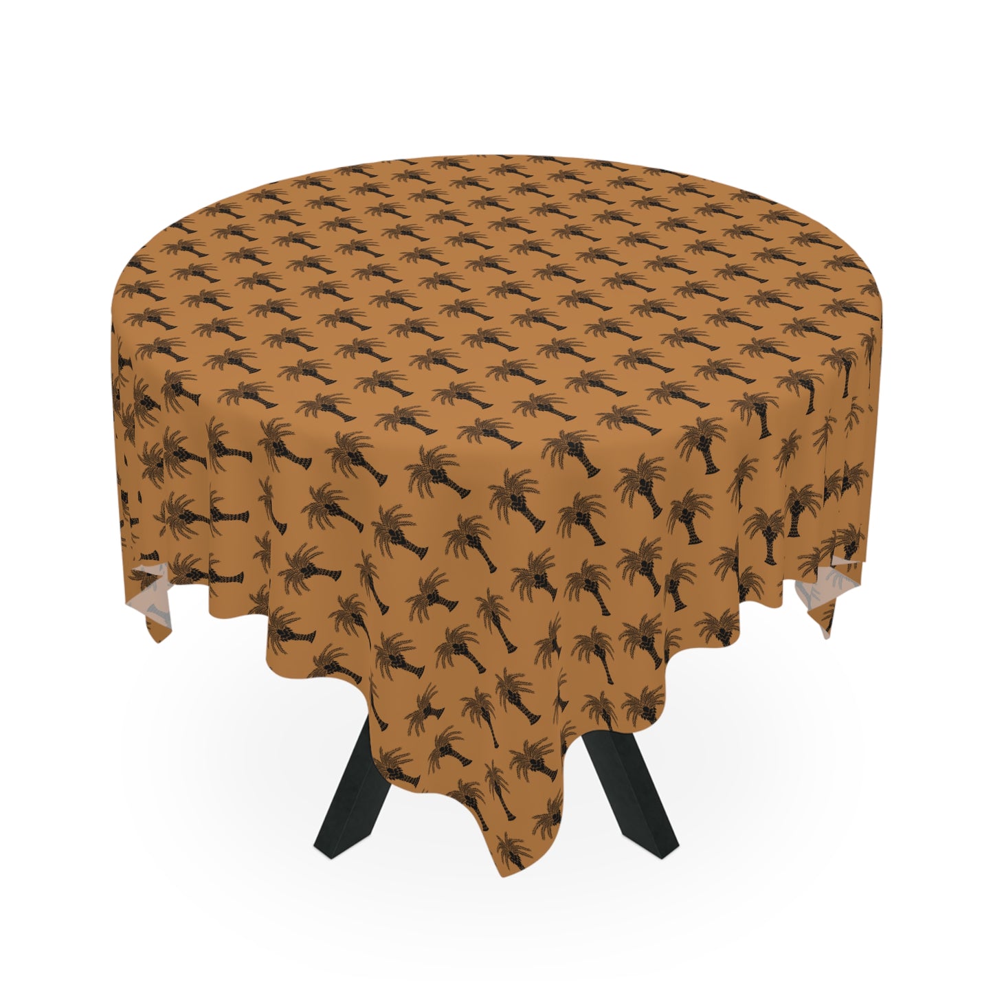 Micro Palm Glory/Light Brown ~ Square Tablecloth, 55" x 55"