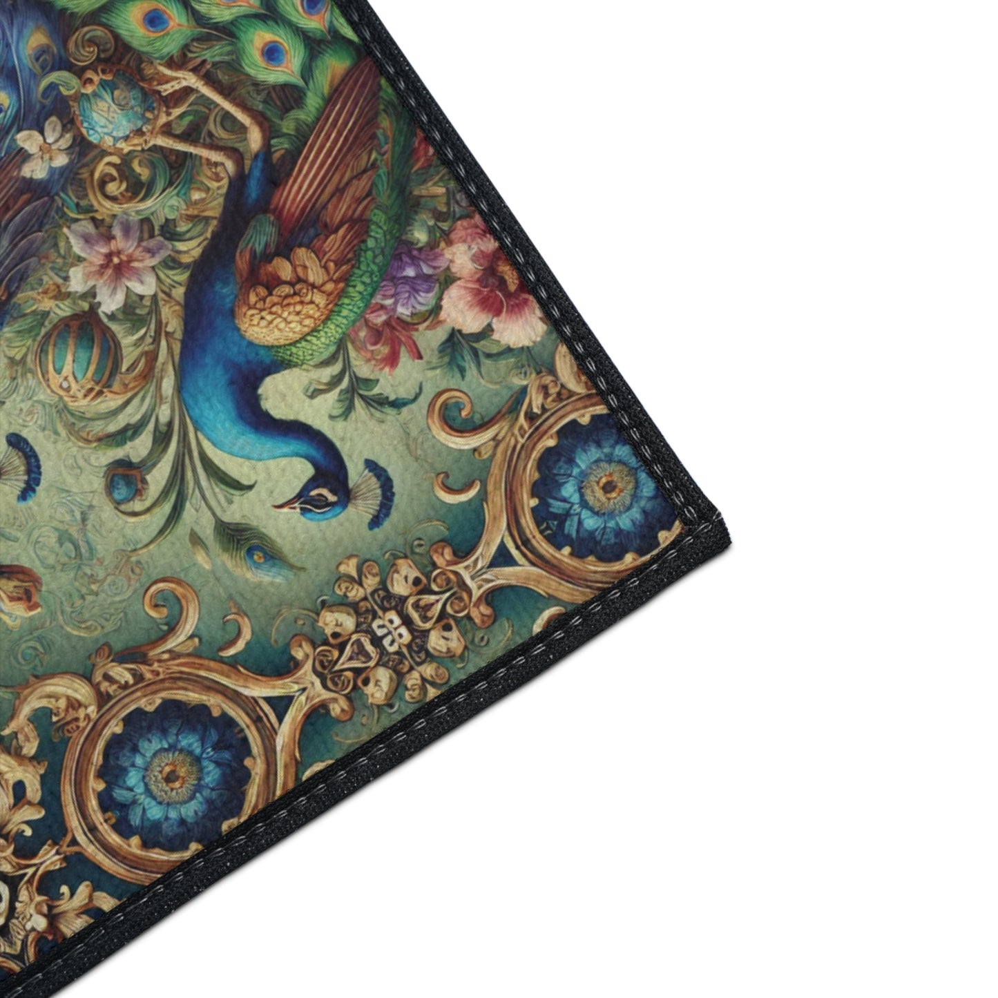 Heavy Duty Floor Mat, 5 Sizes – Tropical Area Rug for Home Décor / Kaleido Peacock Royals