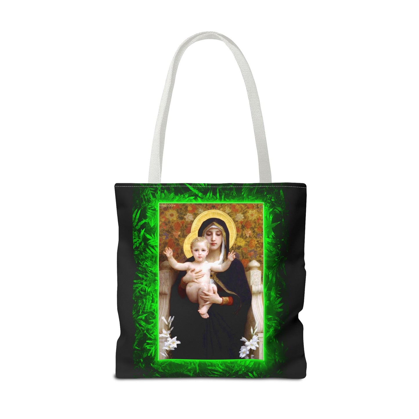 Religious Madonna of the Lilies Tropical Tote Bag - 3 Sizes