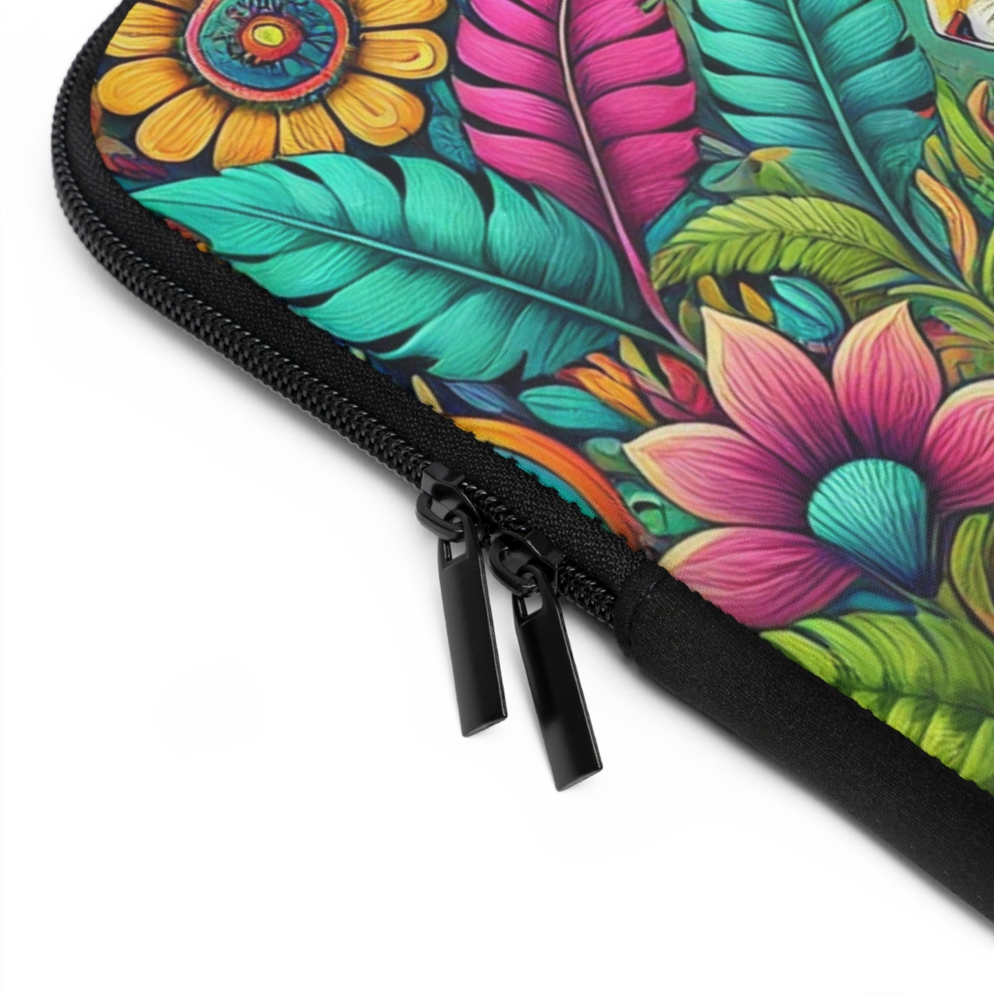 Tropical Laptop Sleeve, 5 Sizes - Perfect for Rainforest Lovers & Students / Jaguar Pop
