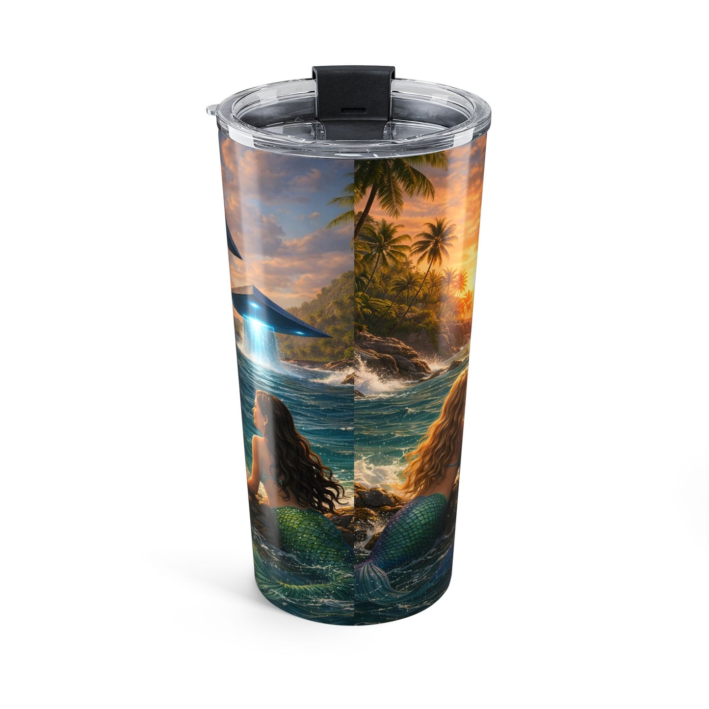Mermaid & UFO 20oz Tumbler — Surreal Ocean Coffee Drinkware