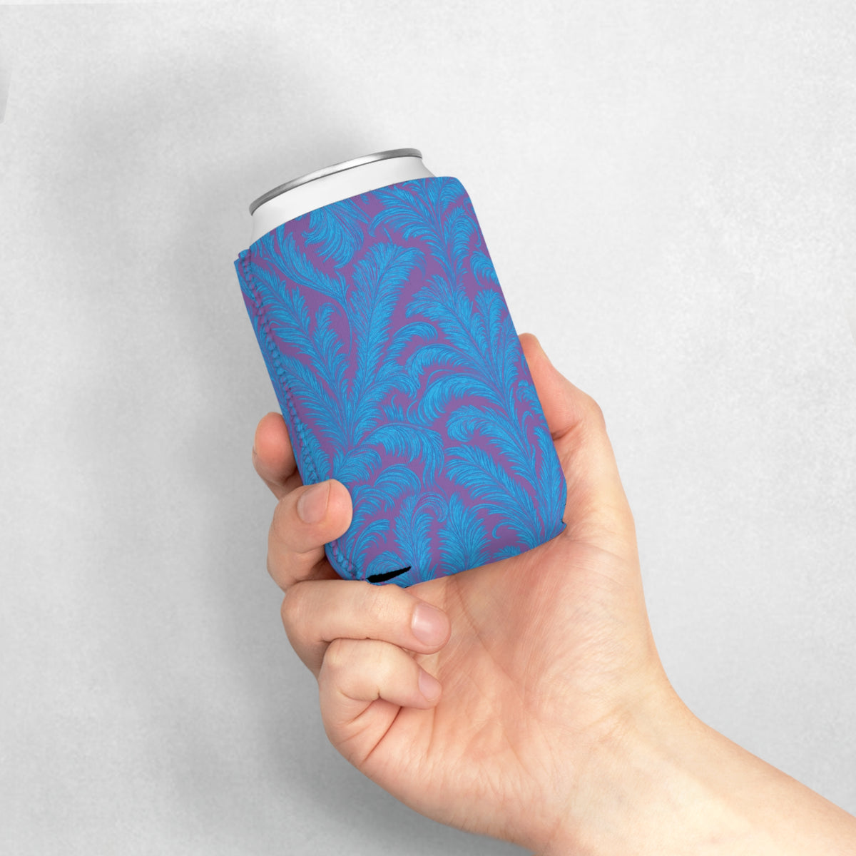 Rocco Blues/Lt. Purple Can Cooler Sleeve - Perfect for Outdoor Picnics