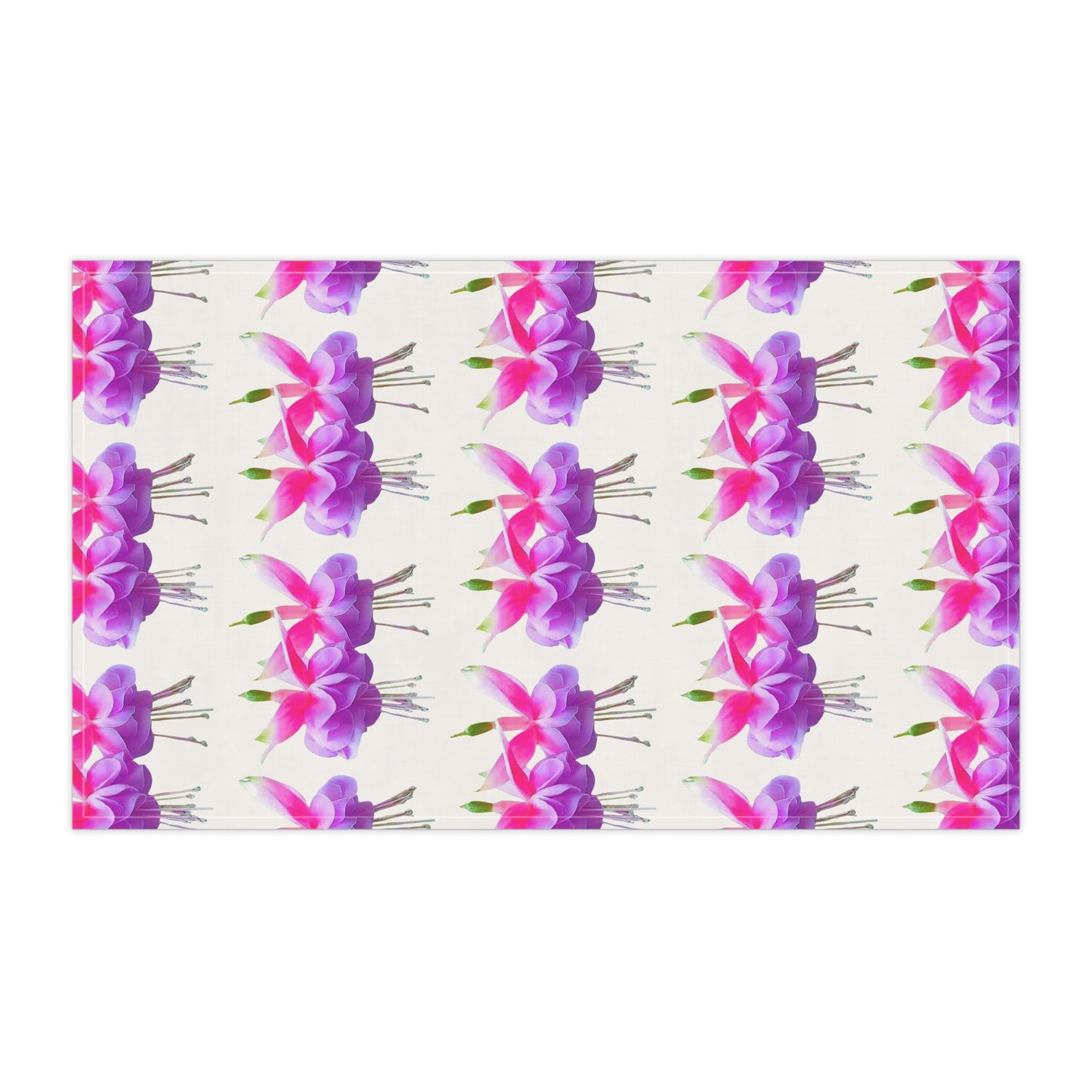 Tea Towels (cotton, poly) - Two Fuchsias, white