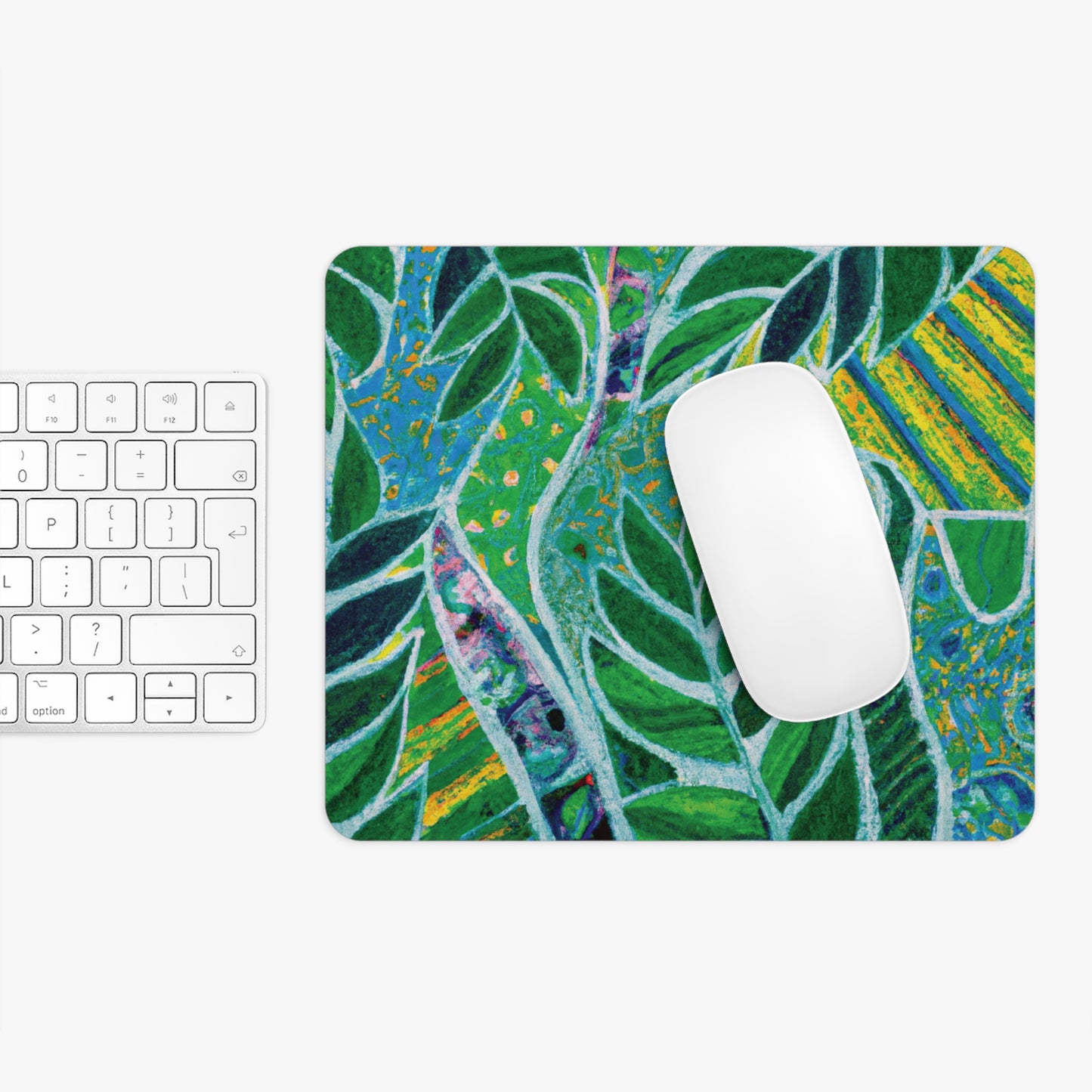 Rainforest Mouse Pad, 2 Shapes - Beach Vibes for Home Office & Gamer / Amazon Whimsy, Green