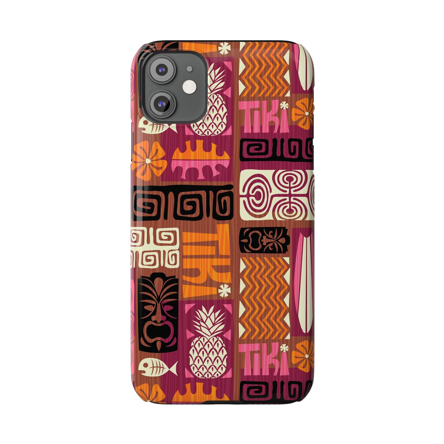 Slim Phone Cases - Tiki Poster Pink/Orange