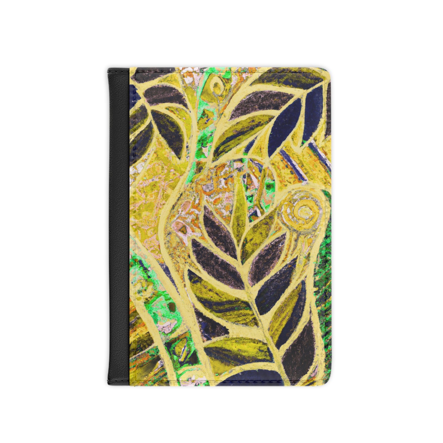 Tropical Passport Cover, Faux Leather - RFID blocking for travel security / Amazon Whimsy, Yellow