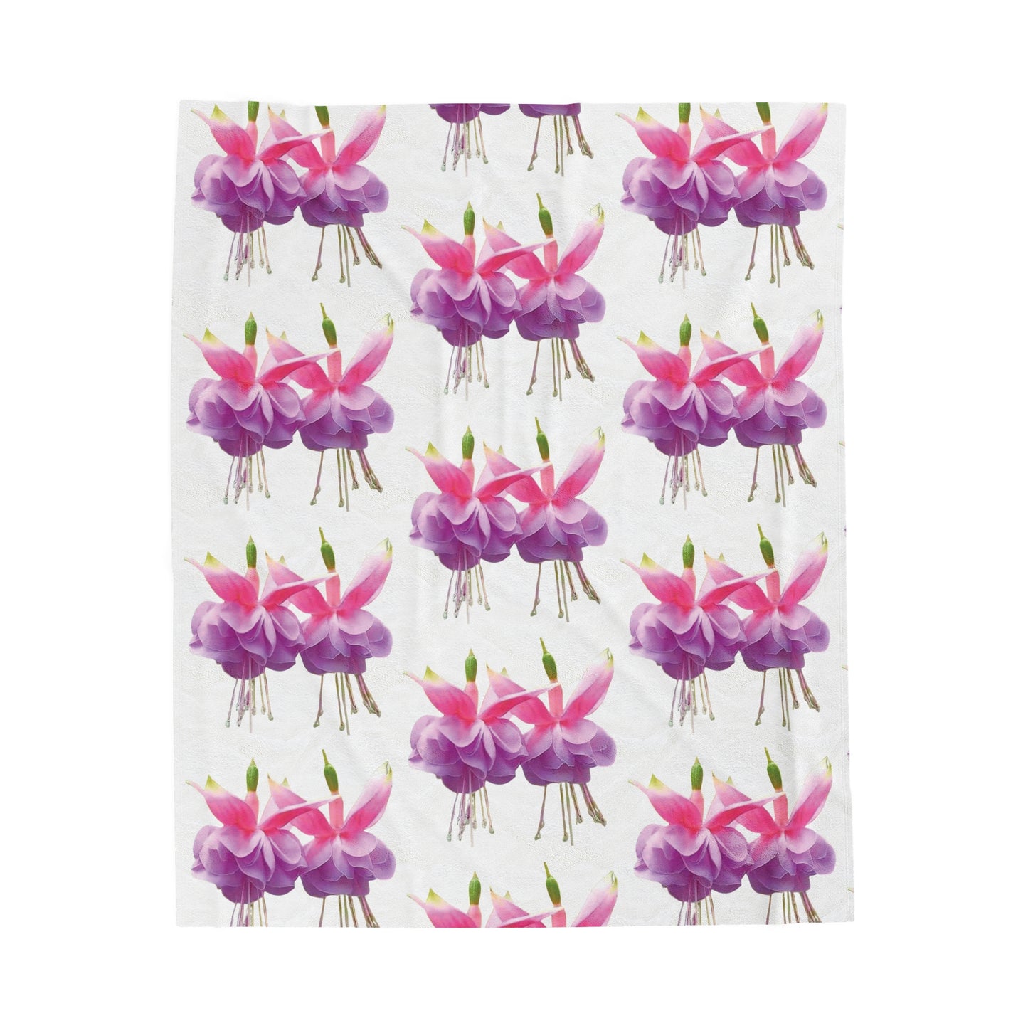 Tropical Two Fuchsias Velveteen Plush Blanket - Cozy Home Decor for Flower Lovers