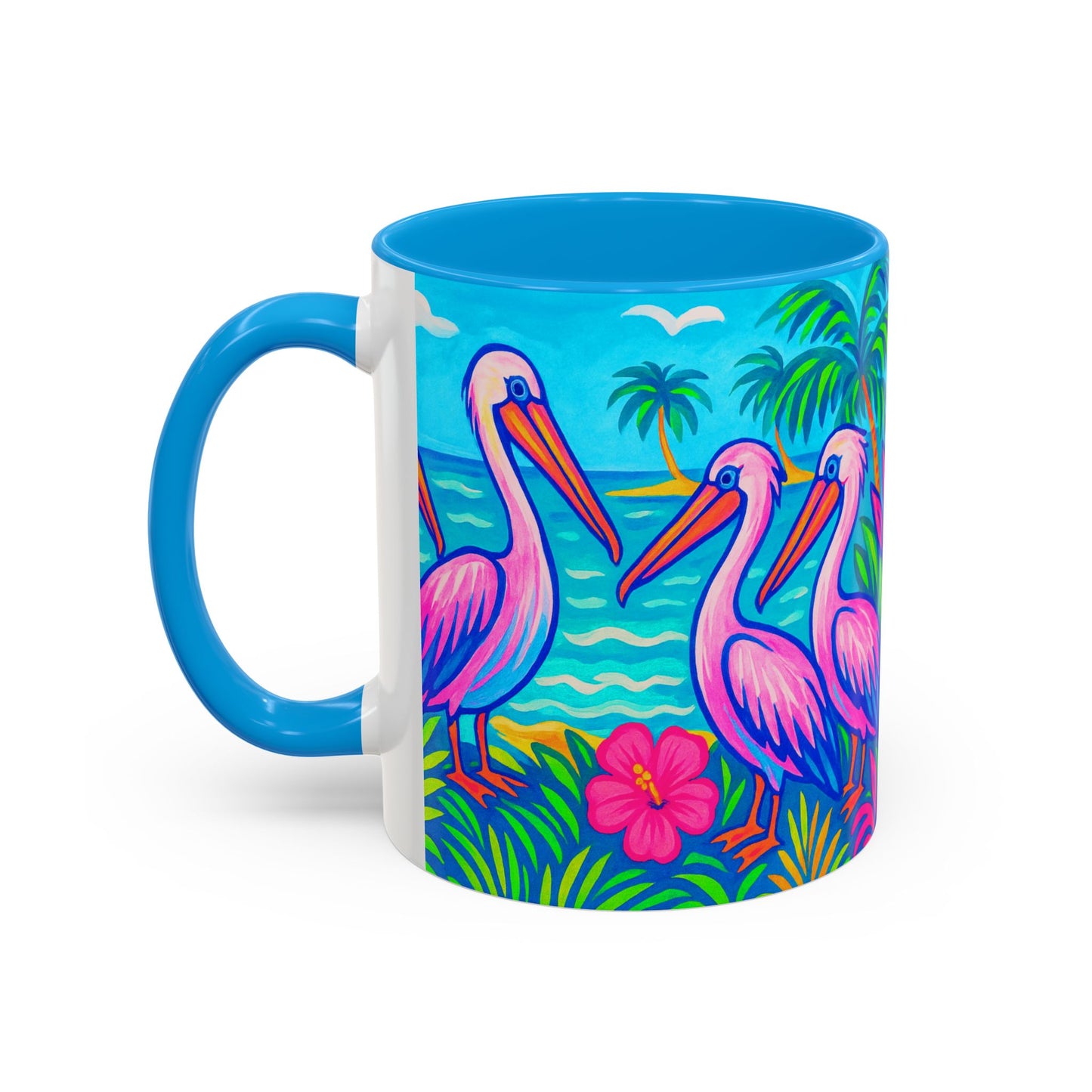 Accent Color Coffee Mug, Many Colors - 11oz & 15oz / Pelican Party