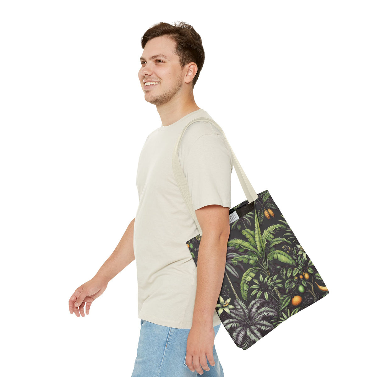 Tropical Fruit/Black Tote Bag - 3 Sizes