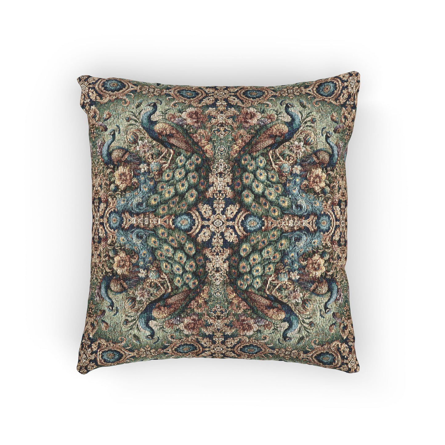 Woven Pillow, 17"W x 18"L - Kaleidoscope Peacock Royals