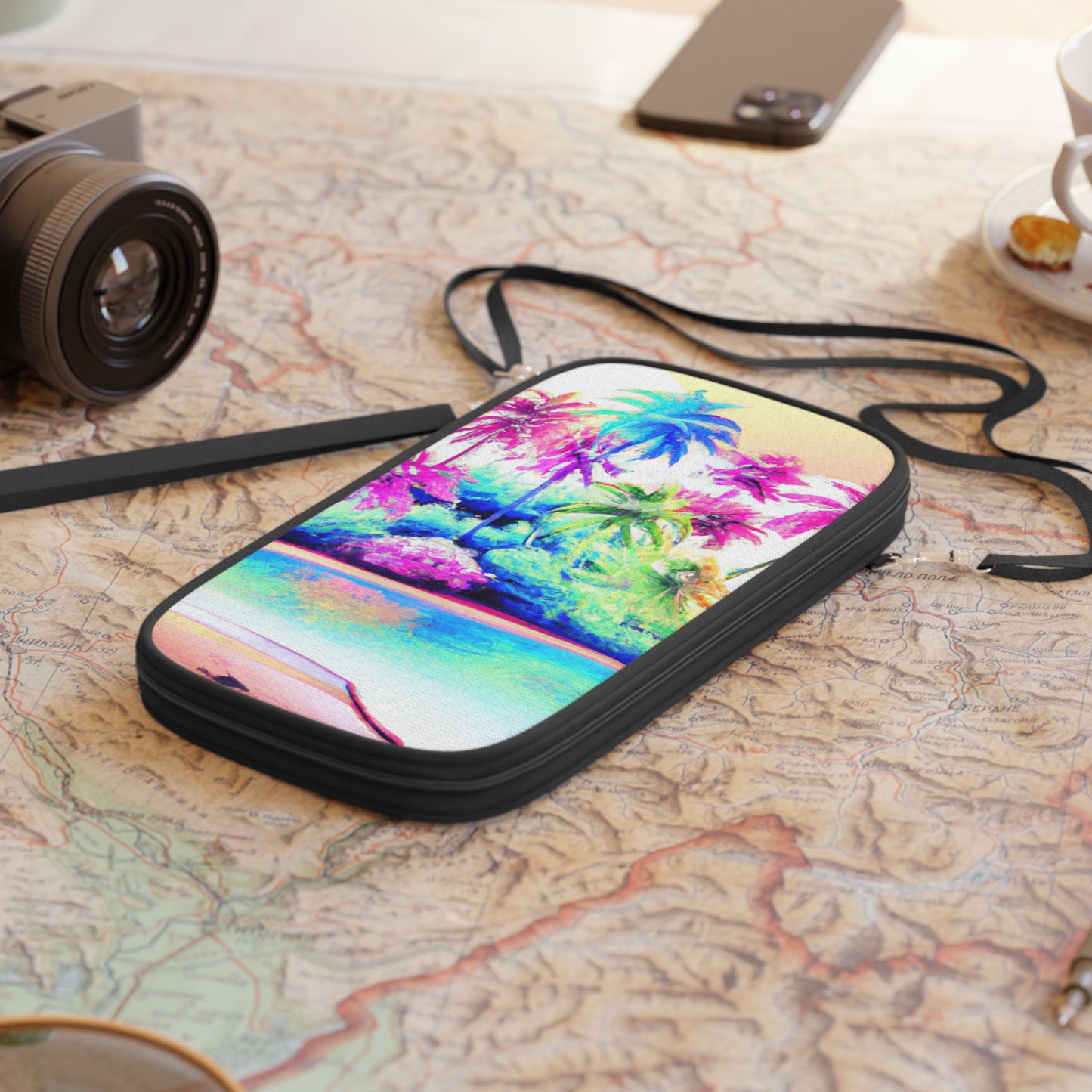 Passport Wallet – Perfect for Travelers & Adventurers / Watercolor Beach