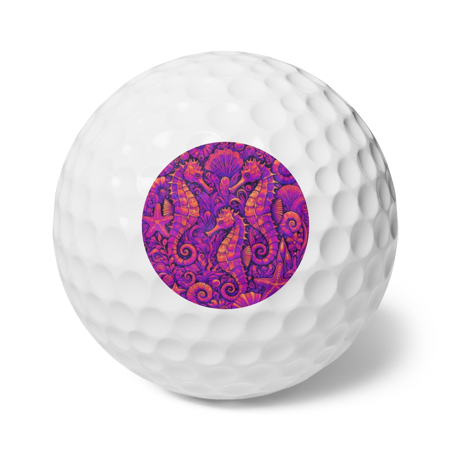 Coastal-Themed Golf Balls, 6pcs - Perfect Gift for Golf Enthusiasts / Seahorse Trio Pop