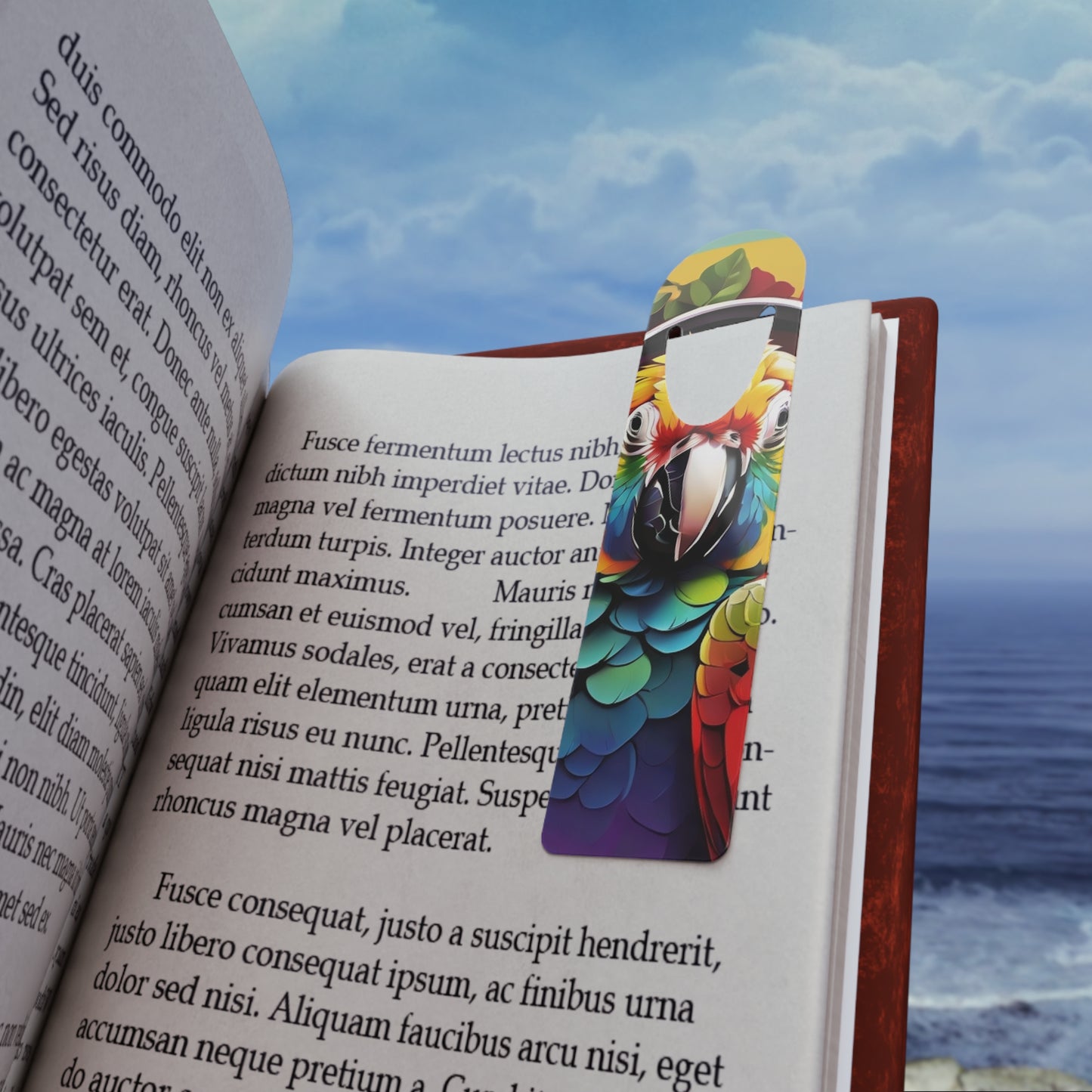 Bookmark - Aluminum, Book-Loving Parrot