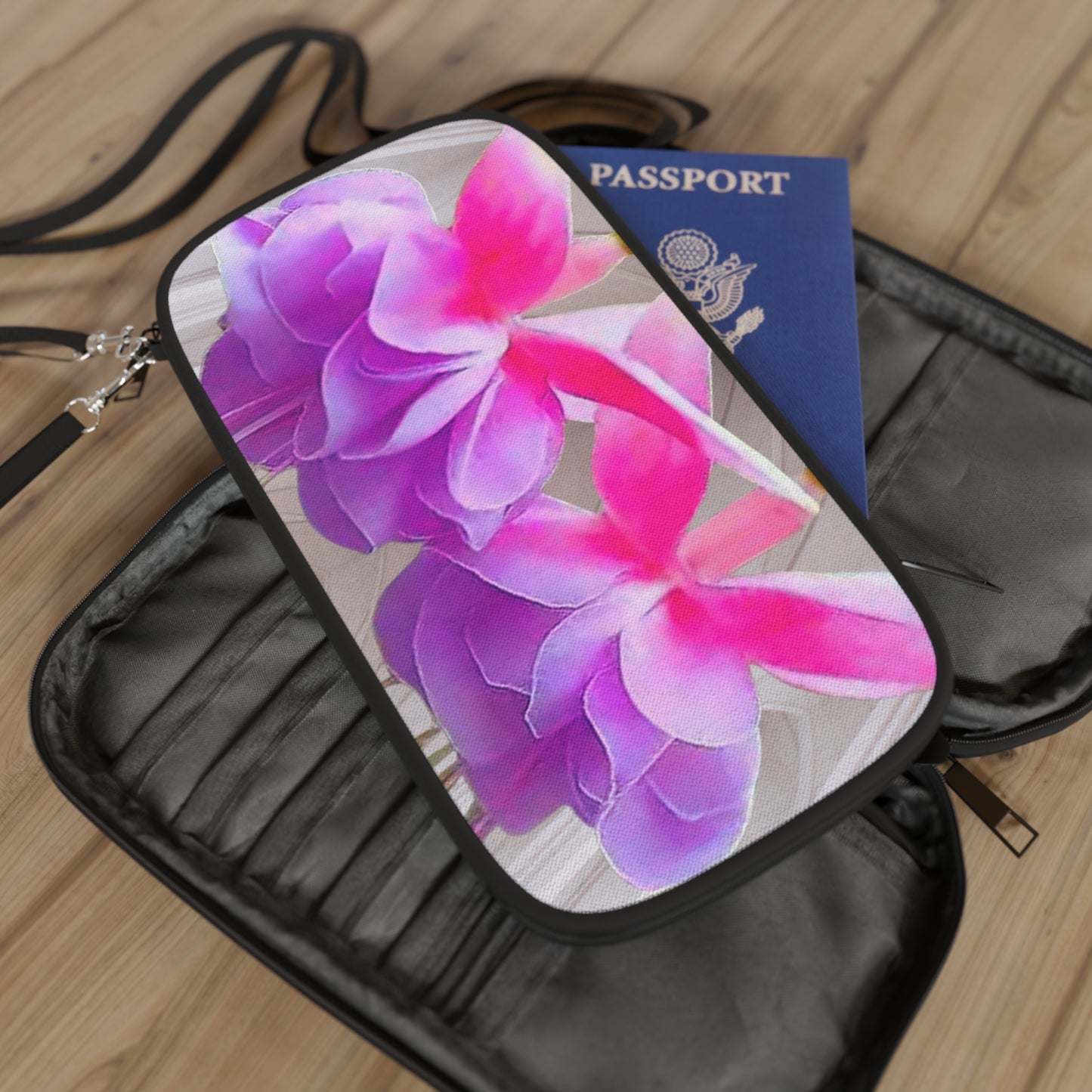 Passport Wallet - Two Fuchsias, Gothic