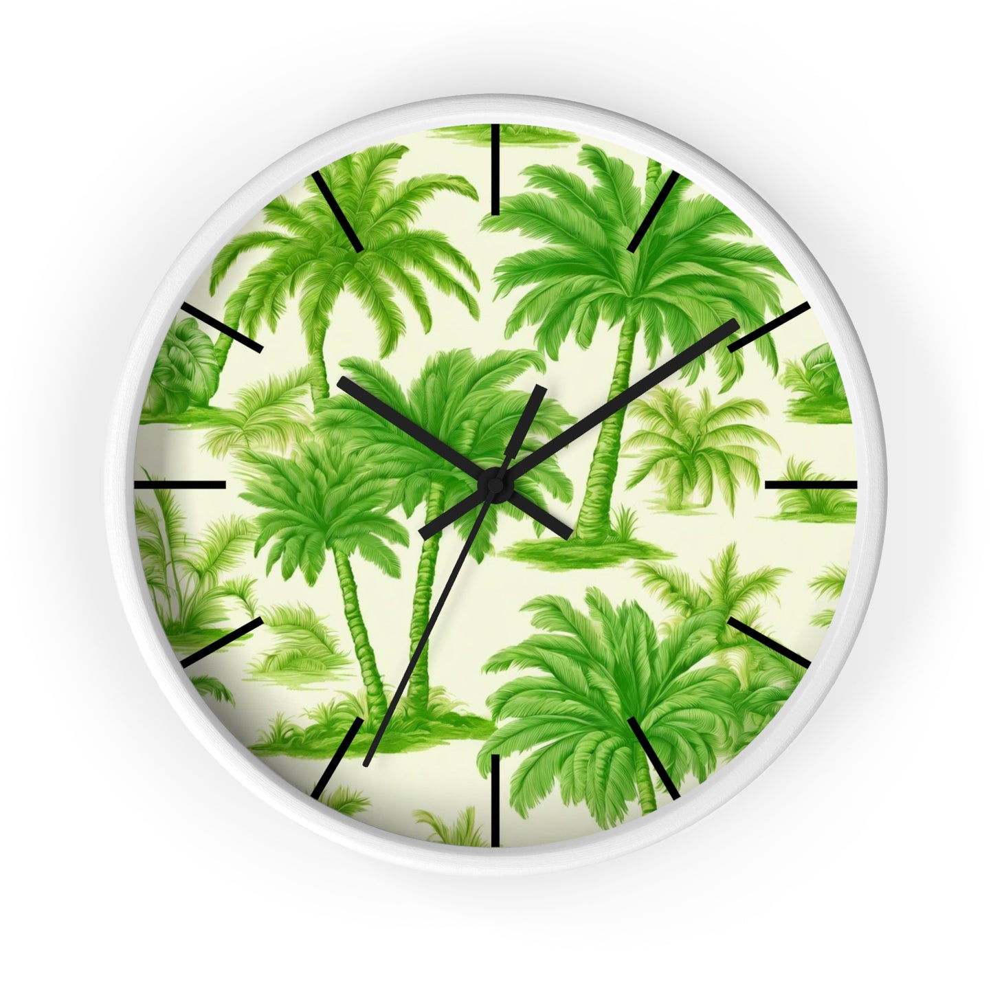 Wall Clock, Playful Palms Toile, Hands/Base Variants