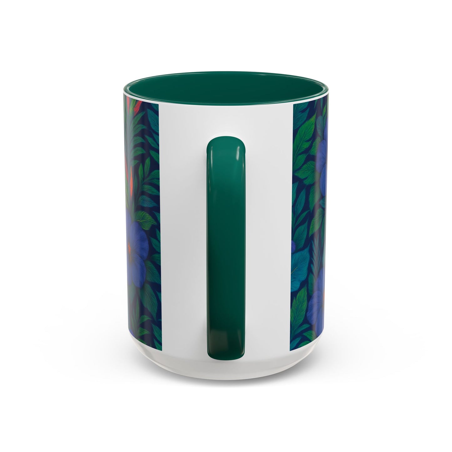 Vibrant Floral Coffee Mug - 11oz & 15oz / Midnight Flower Coral