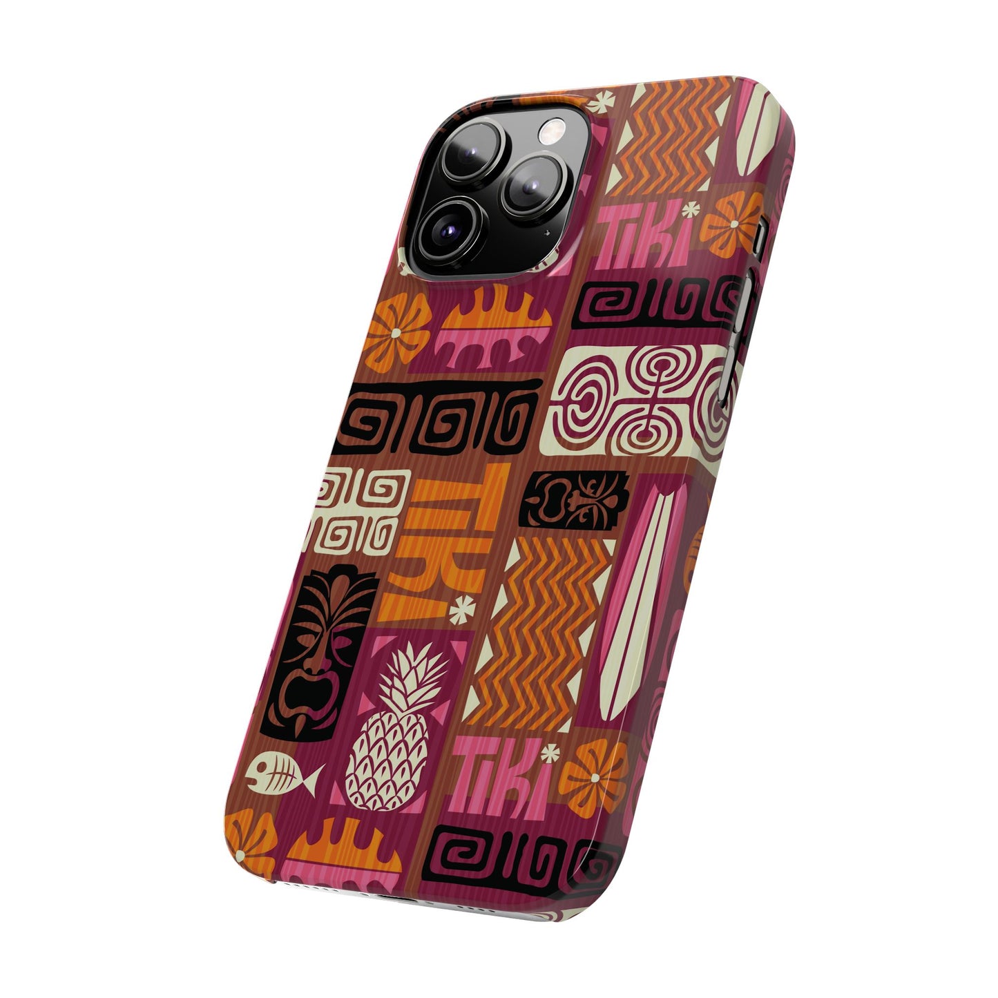 Slim Phone Cases - Tiki Poster Pink/Orange