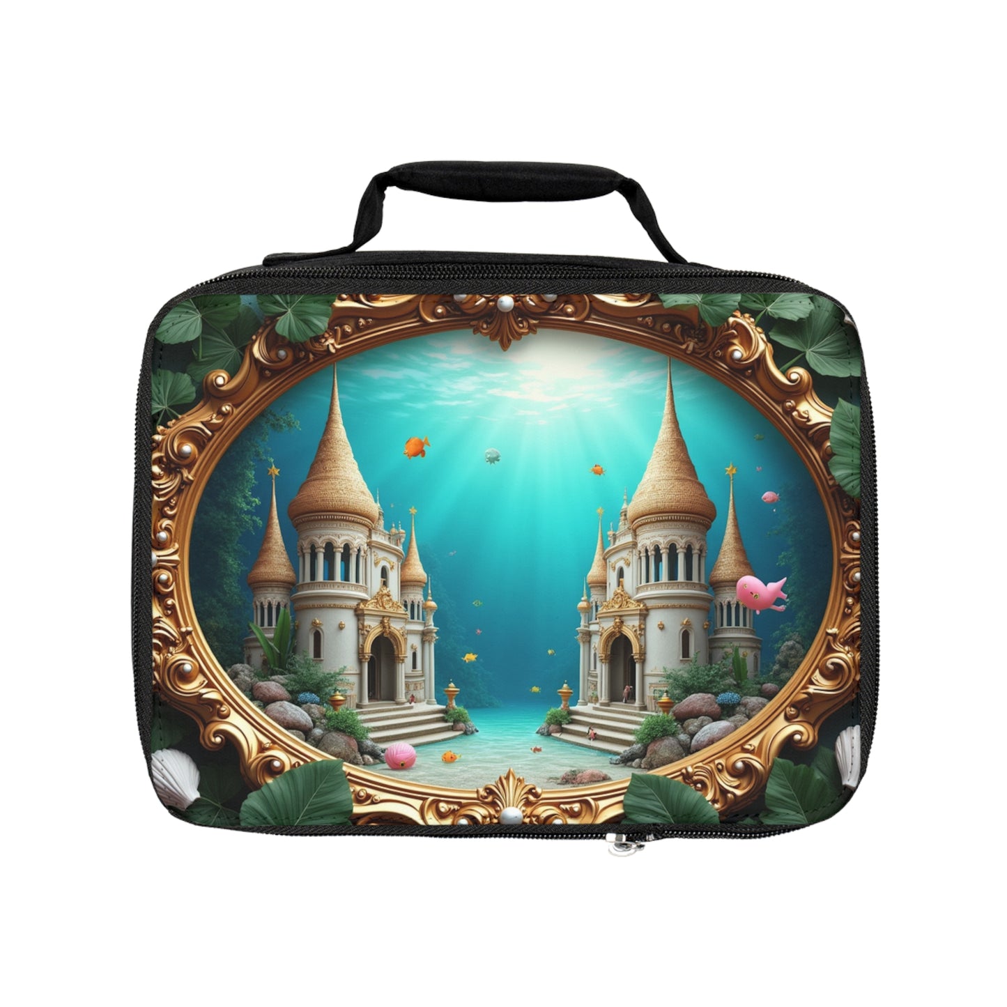 Mermaid Palace/Libyan Sea Lunch Bag - Eco-Friendly Insulated Tote, Adult and Child Lunchbox / Perfect for Picnics, Beach Outings