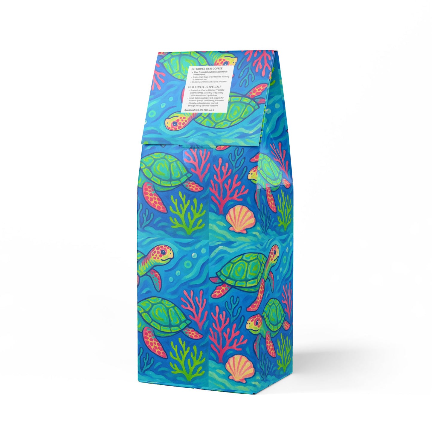Black Coral Blend™ (Dark French Roast) Specialty Grade Craft Coffee / Turtles and Corals