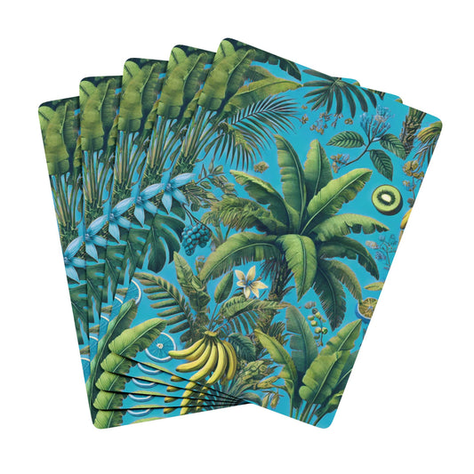 Poker Playing Cards - More Tropical Fruit, Aqua Blue