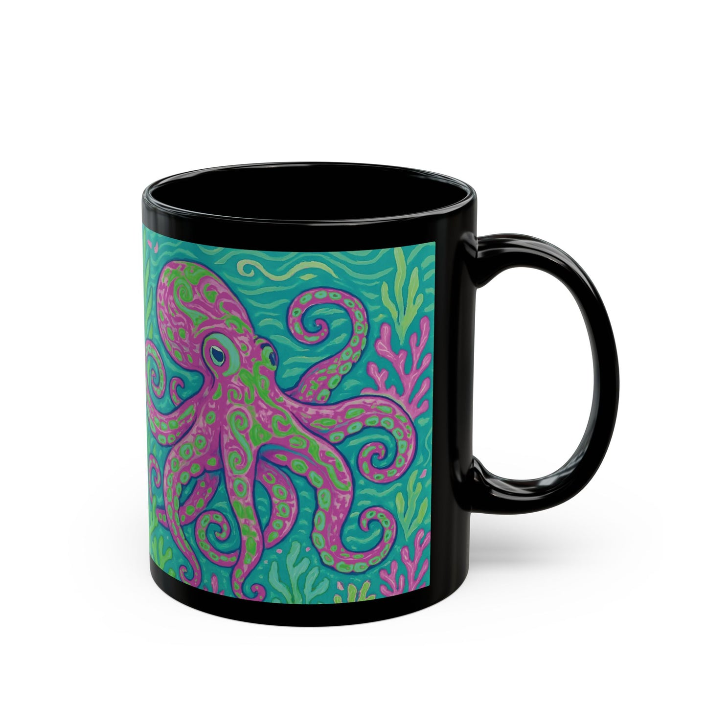Black Coffee Mug - Purple Kraken Joe