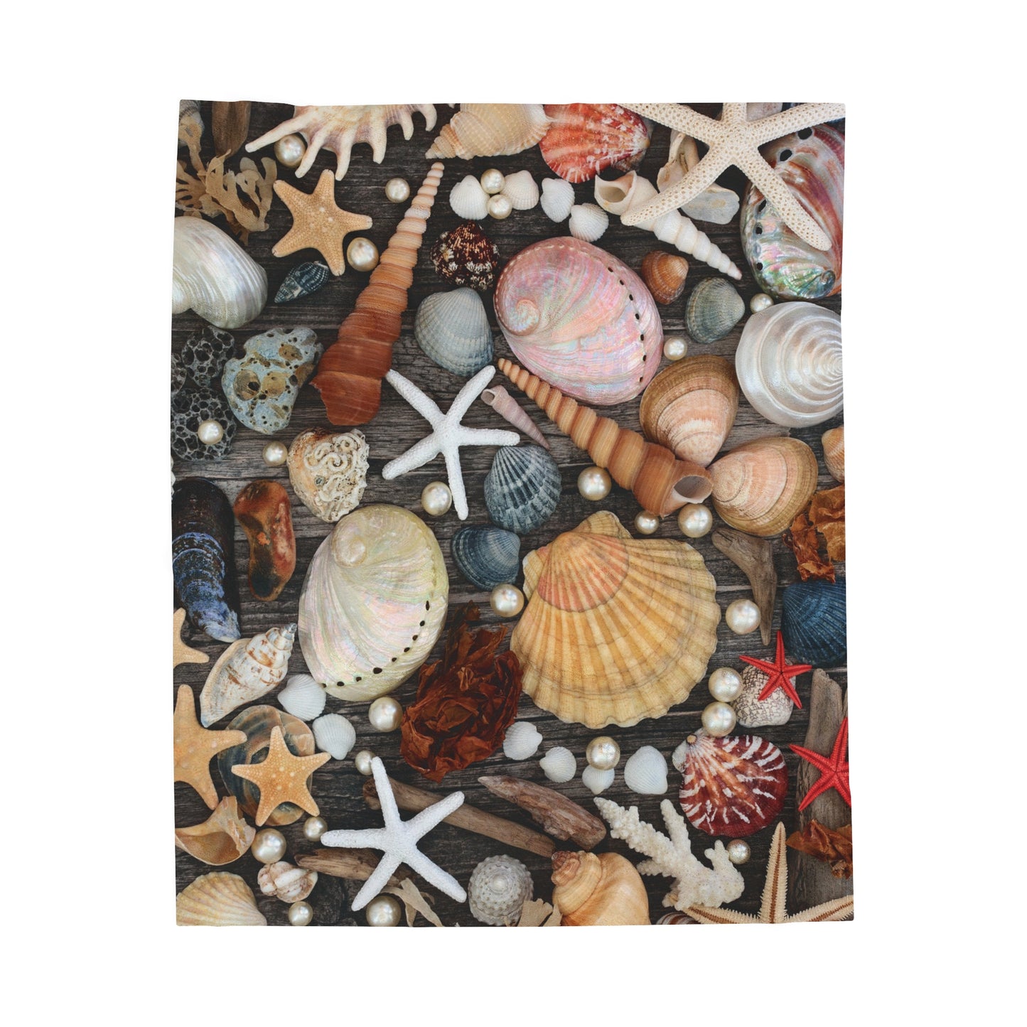 Tropical Today's Shell Catch Velveteen Plush Blanket - Cozy Home Decor for Coastal Lovers