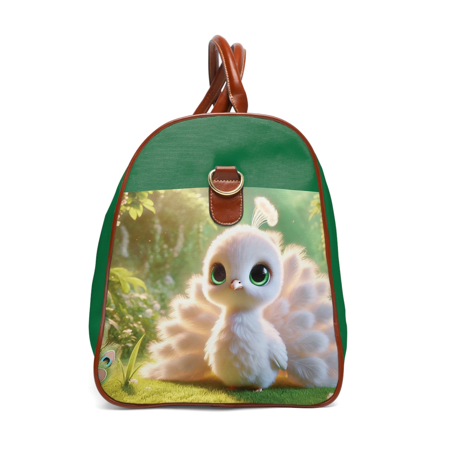 Tropical Waterproof Travel Bag - Perfect for Beach Getaways / Baby White Peacock