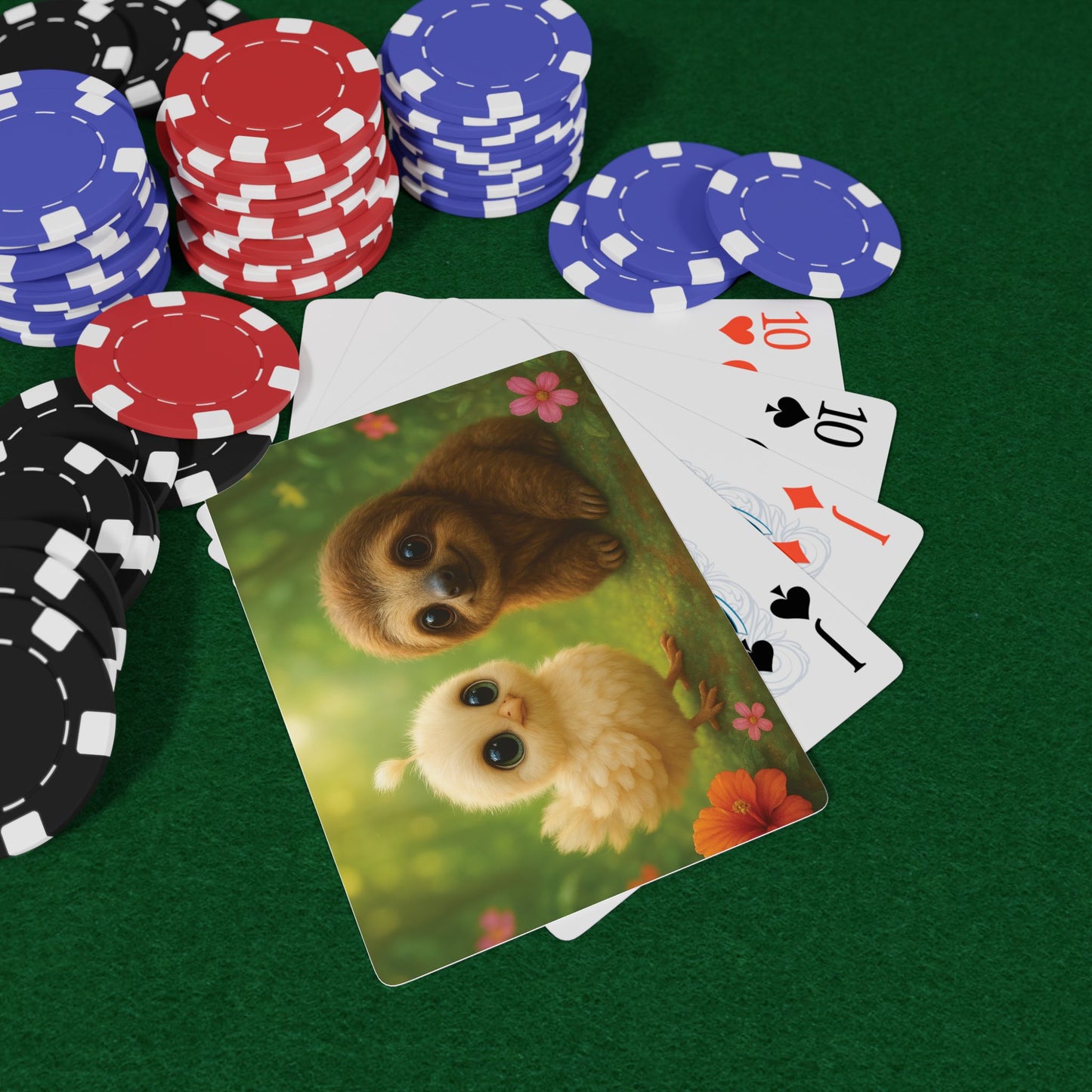 Poker Playing Cards - Baby Peacock and Baby Sloth