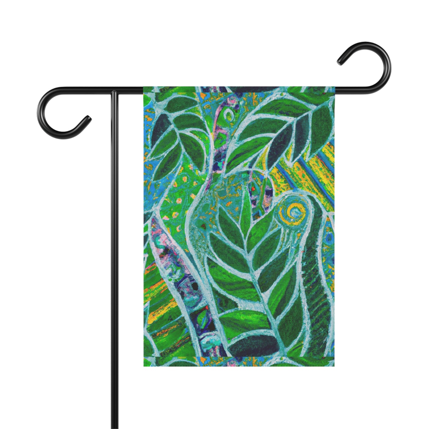 Tropical Garden Flag  - Perfect for Outdoor Decor / Rainforest Amazon Whimsy, Green