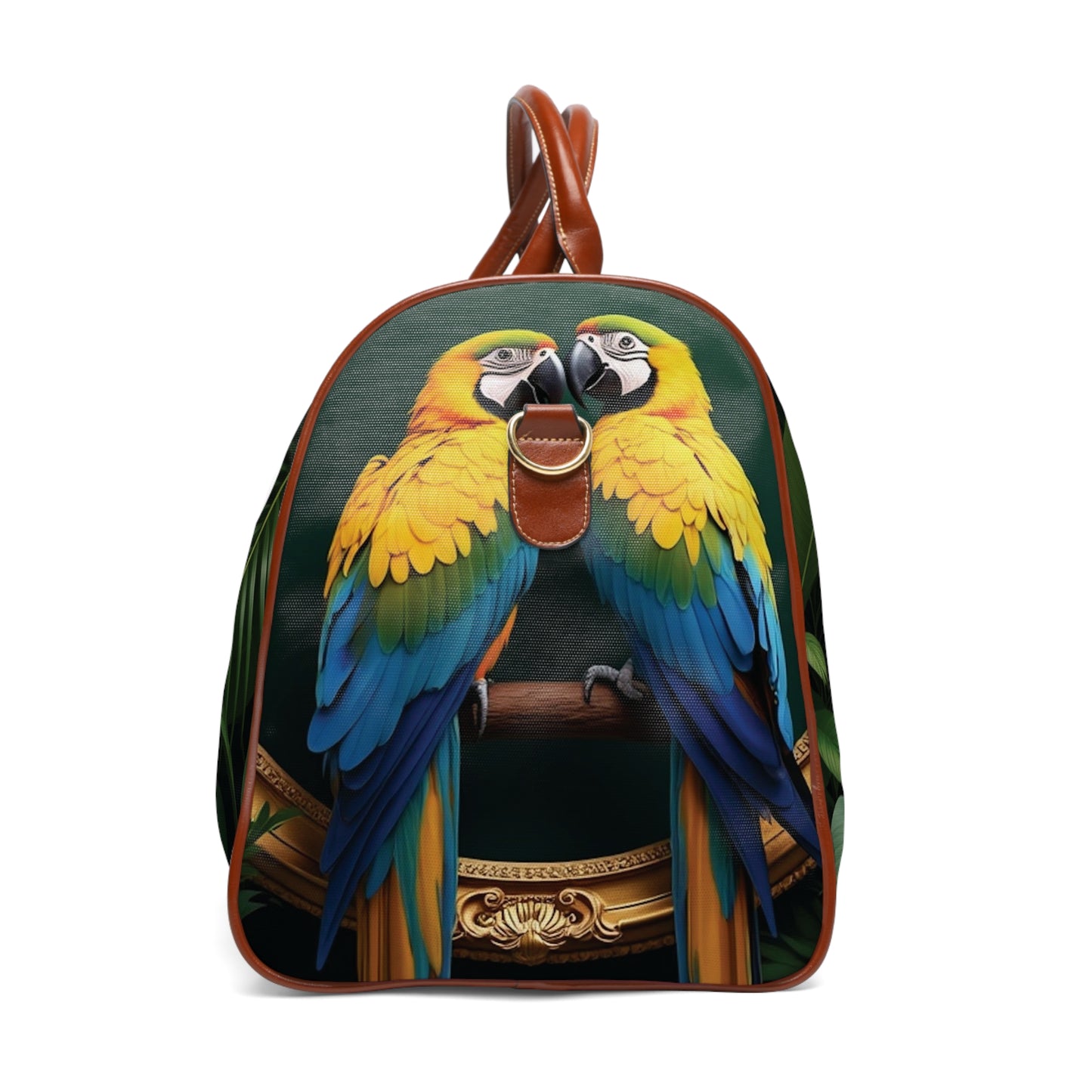 Tropical Waterproof Travel Bag - Perfect for Beach Getaways / Framed Parrot Pair