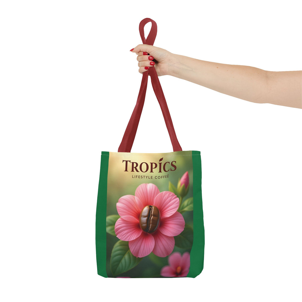 Pink Flower/Green TLCoffee Tote Bag - 3 Sizes