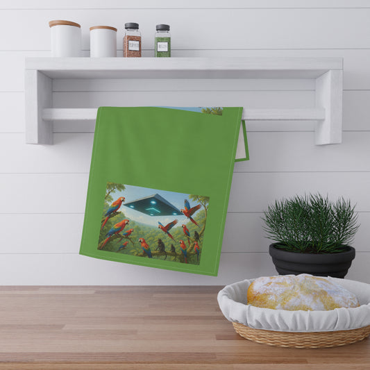 Tea Towels (cotton, poly) ~ UFO and Macaws