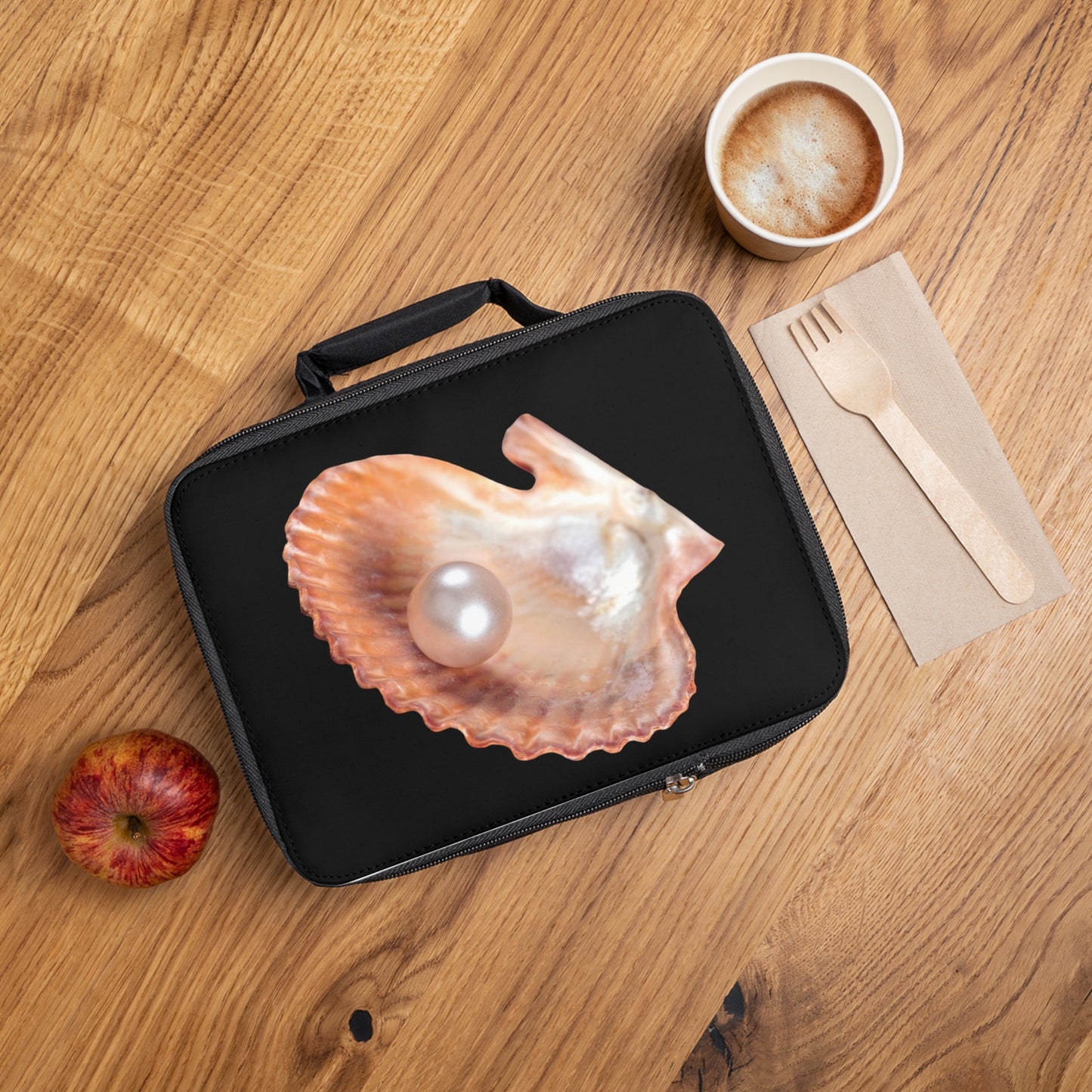 FW Peach Pearl/Real Photo Lunch Bag - Eco-Friendly Insulated Tote, Adult and Child Lunchbox / Perfect for Picnics, Beach Outings