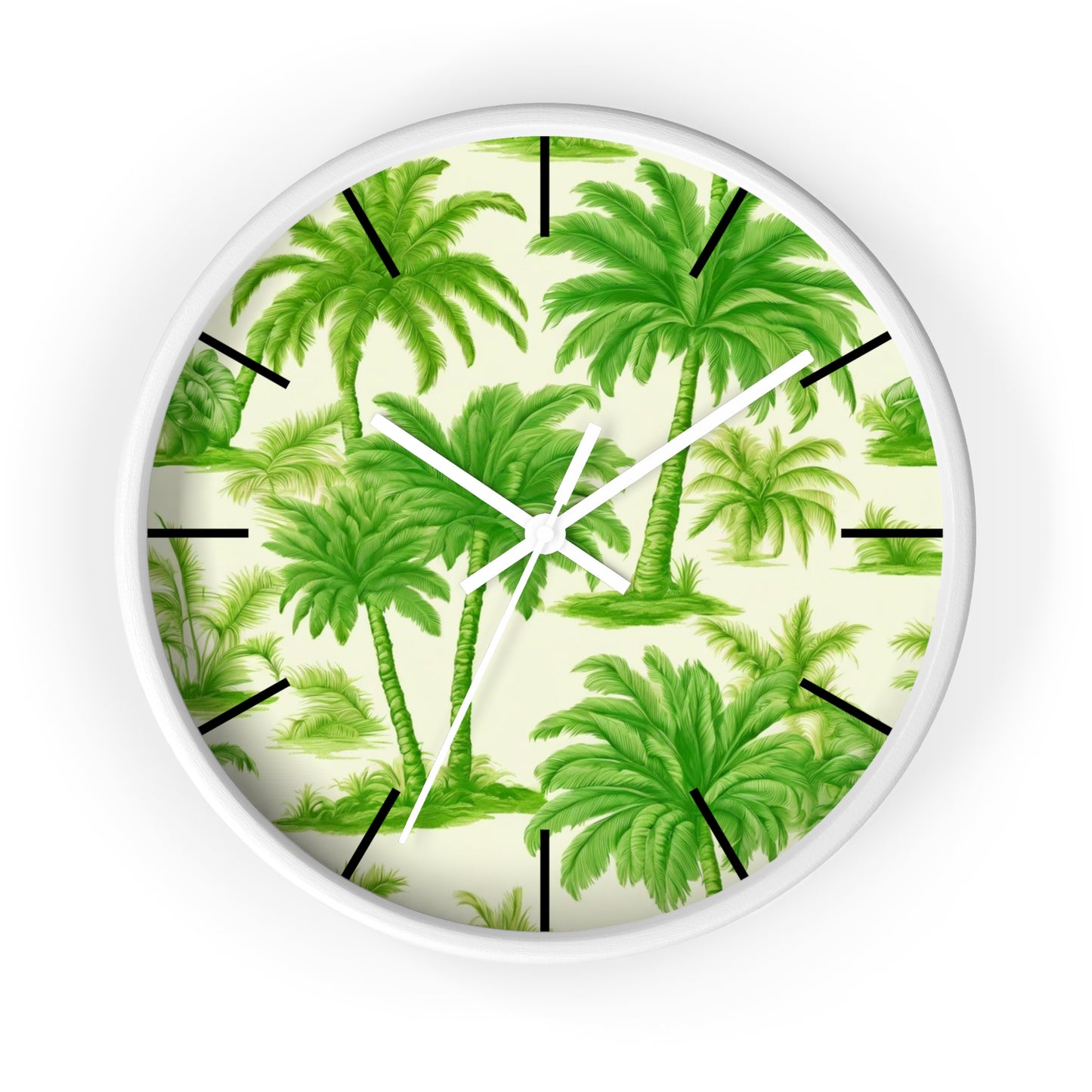 Wall Clock, Playful Palms Toile, Hands/Base Variants