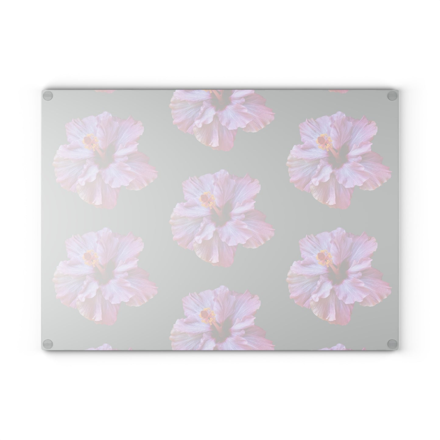 Glass Cutting Board, 2 sizes - Real Purple Hibiscus/Dark Grey