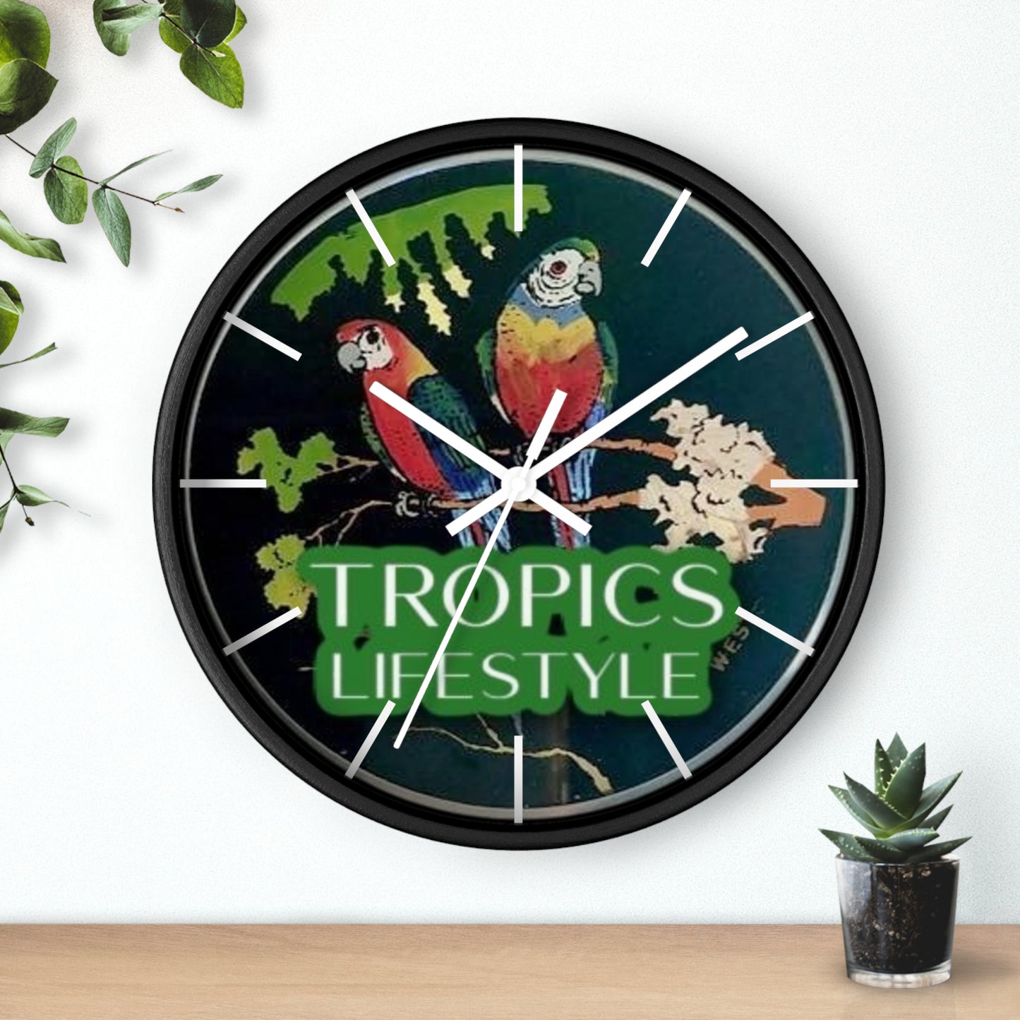 Wall Clock, Two Brazilian Parrots, Hands/Base Variants