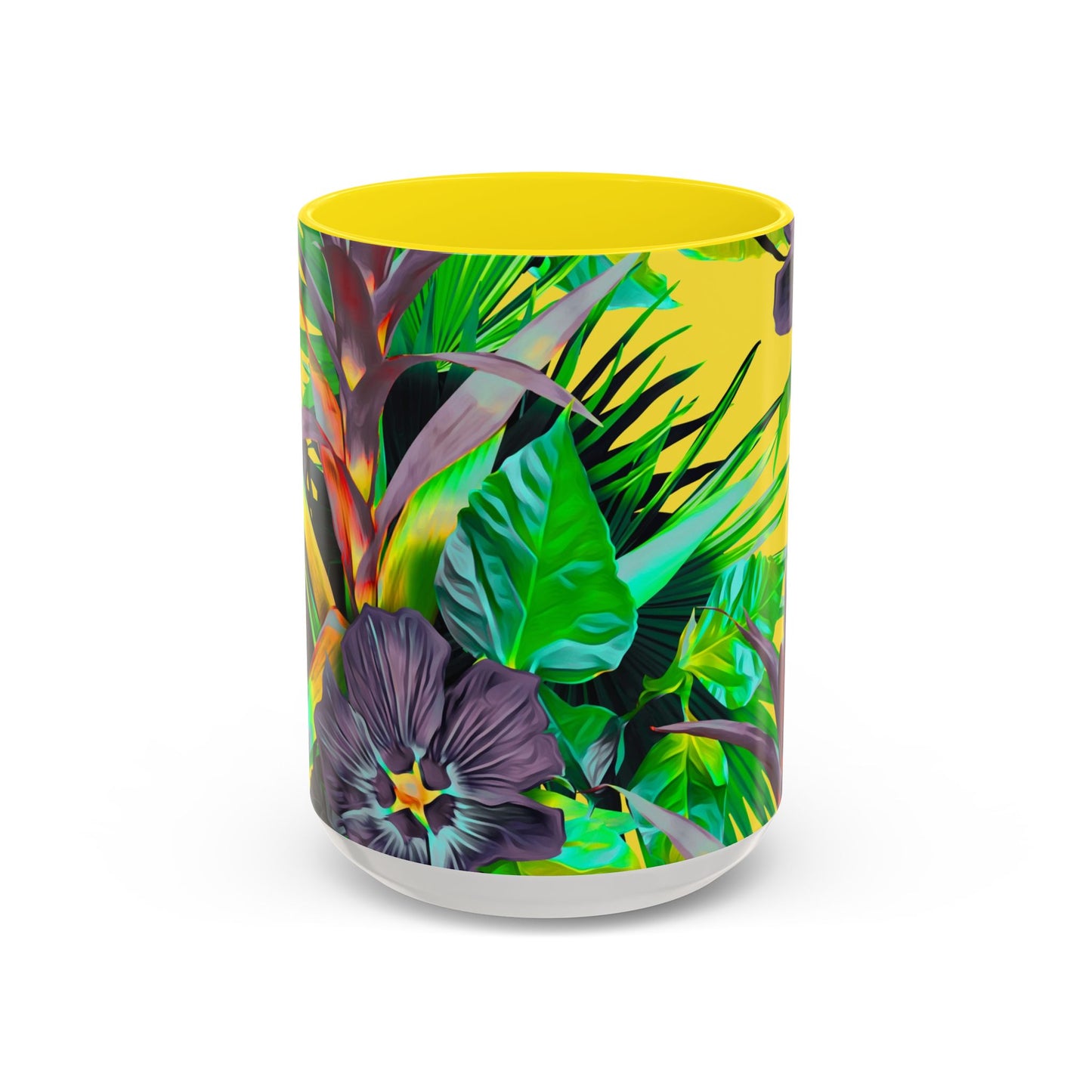 Accent Coffee Mug (11, 15oz), Plant Palooza, yellow / Various Colors