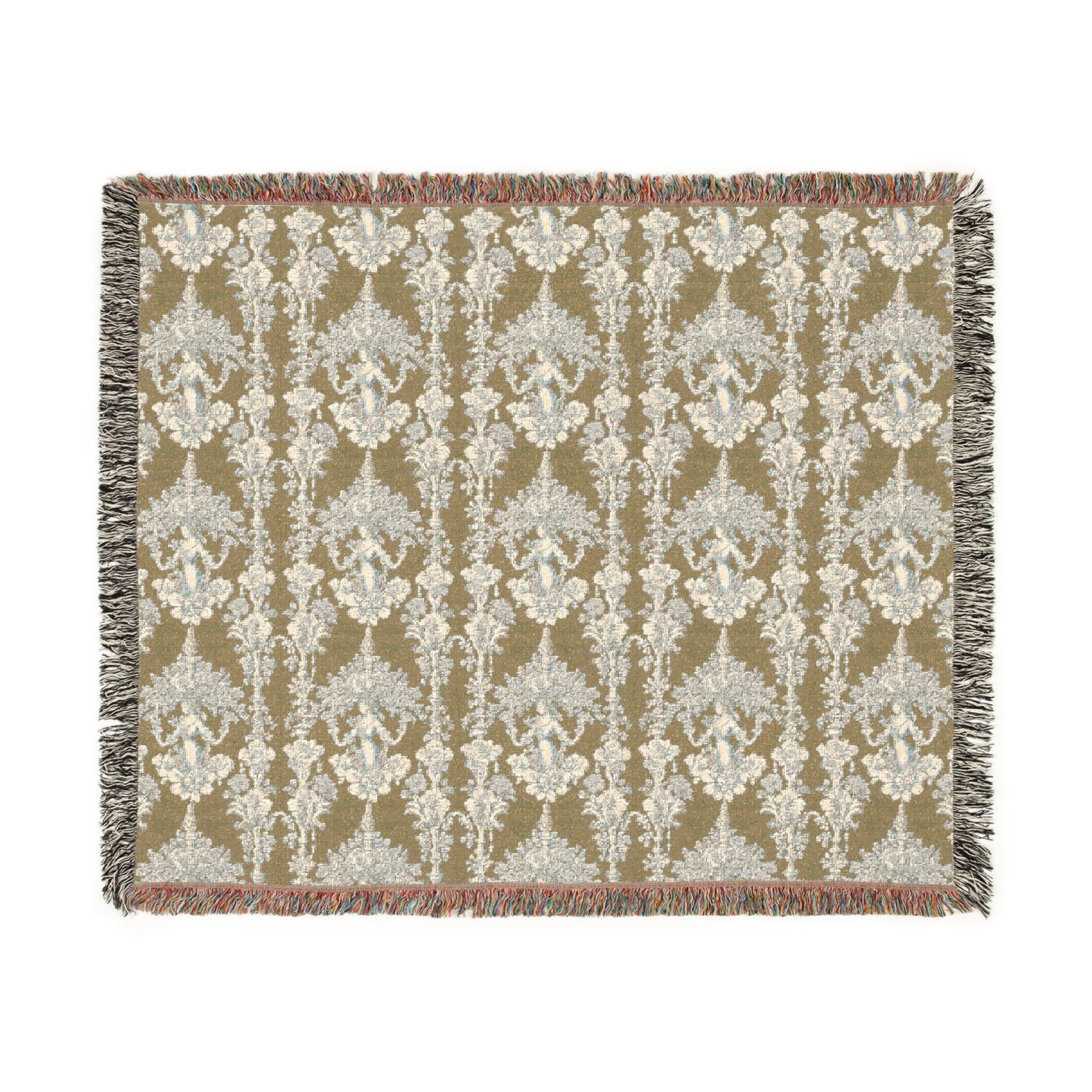 Woven Blanket, 3 Sizes - Tropical Home Decor / Pearl Lady Toile, Highborn Green