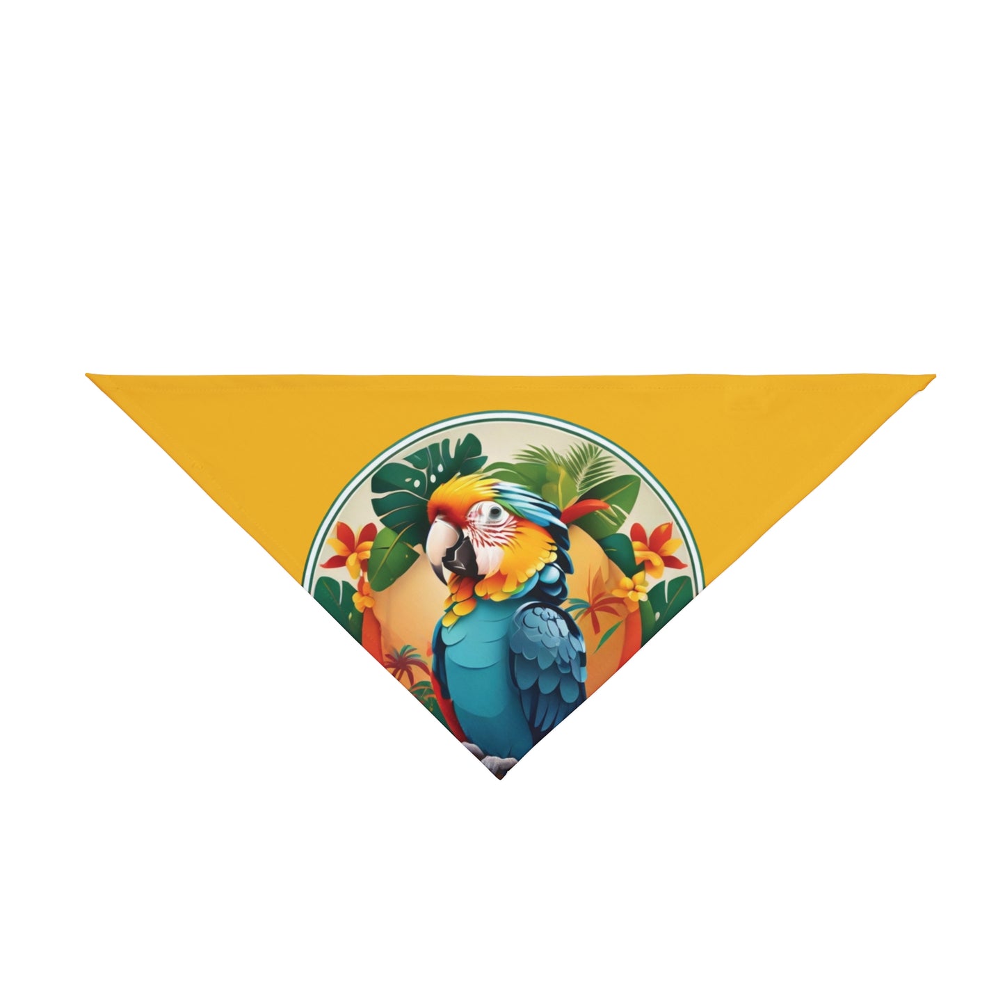 Yellow Parrot Friend Tropical Pet Bandana, 2 Sizes - Stylish accessory for dogs & cats