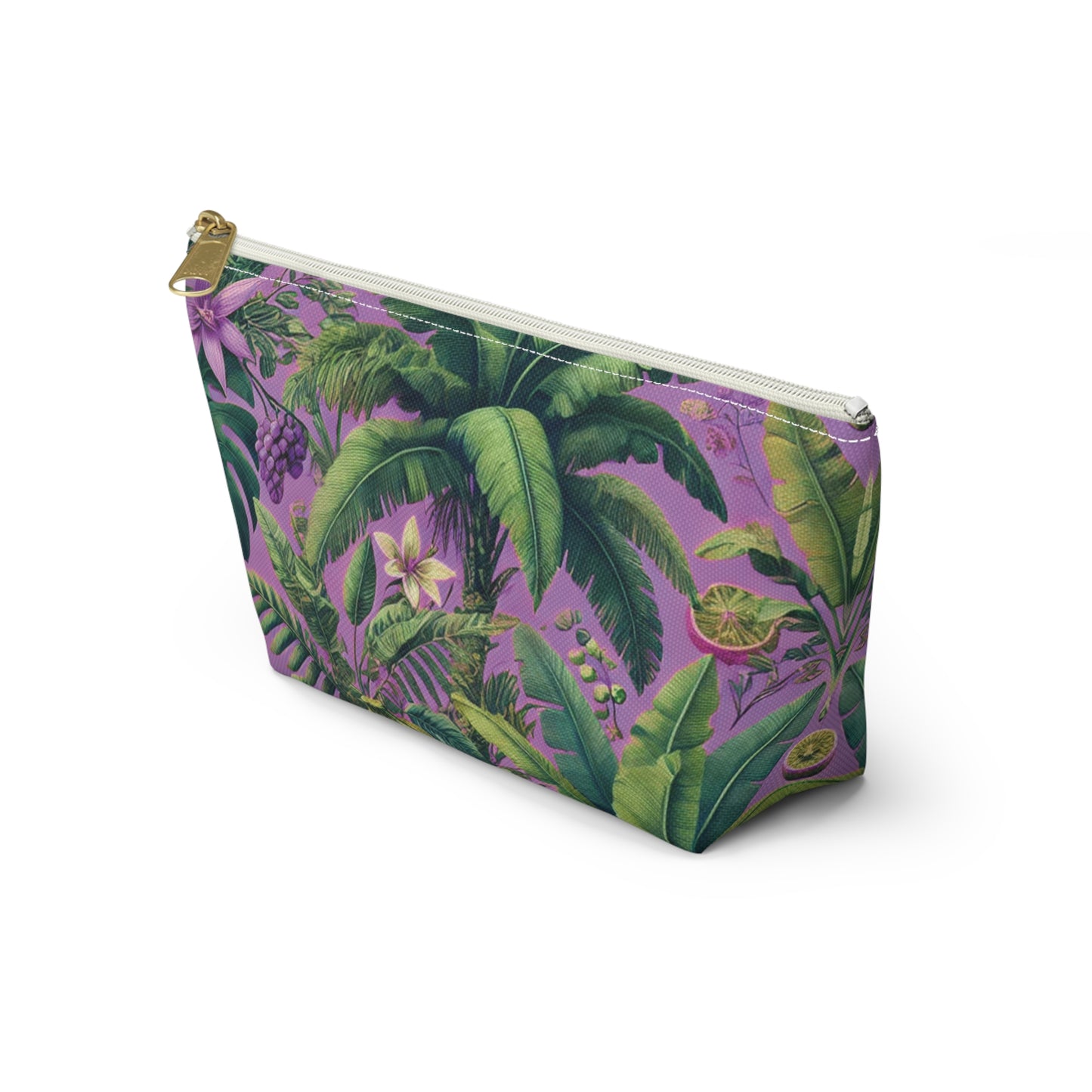 Tropical Accessory Pouch, 2 sizes | Makeup Bag | Perfect for Travel & Everyday Use / More Tropical Fruit, Deep Lilac