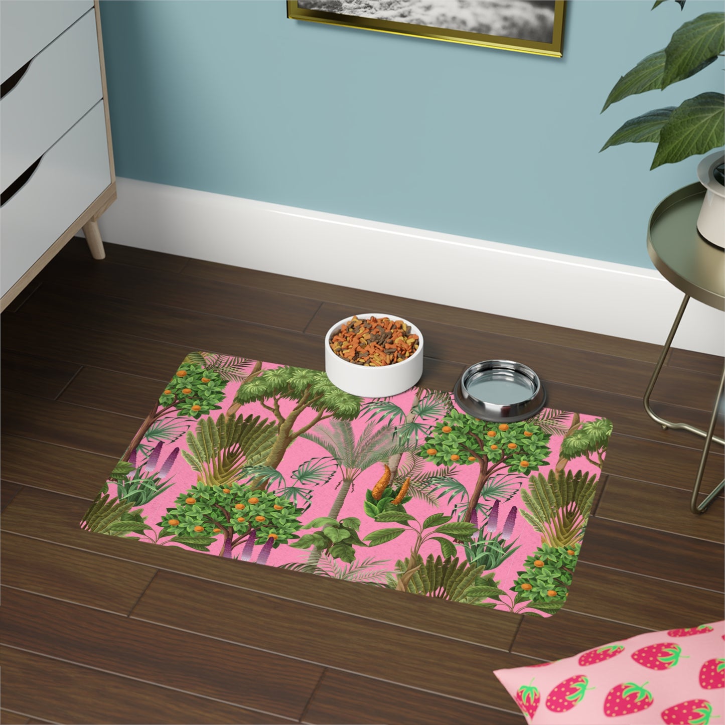 Pet Food Mat (12x18) - Rainforest Pinks