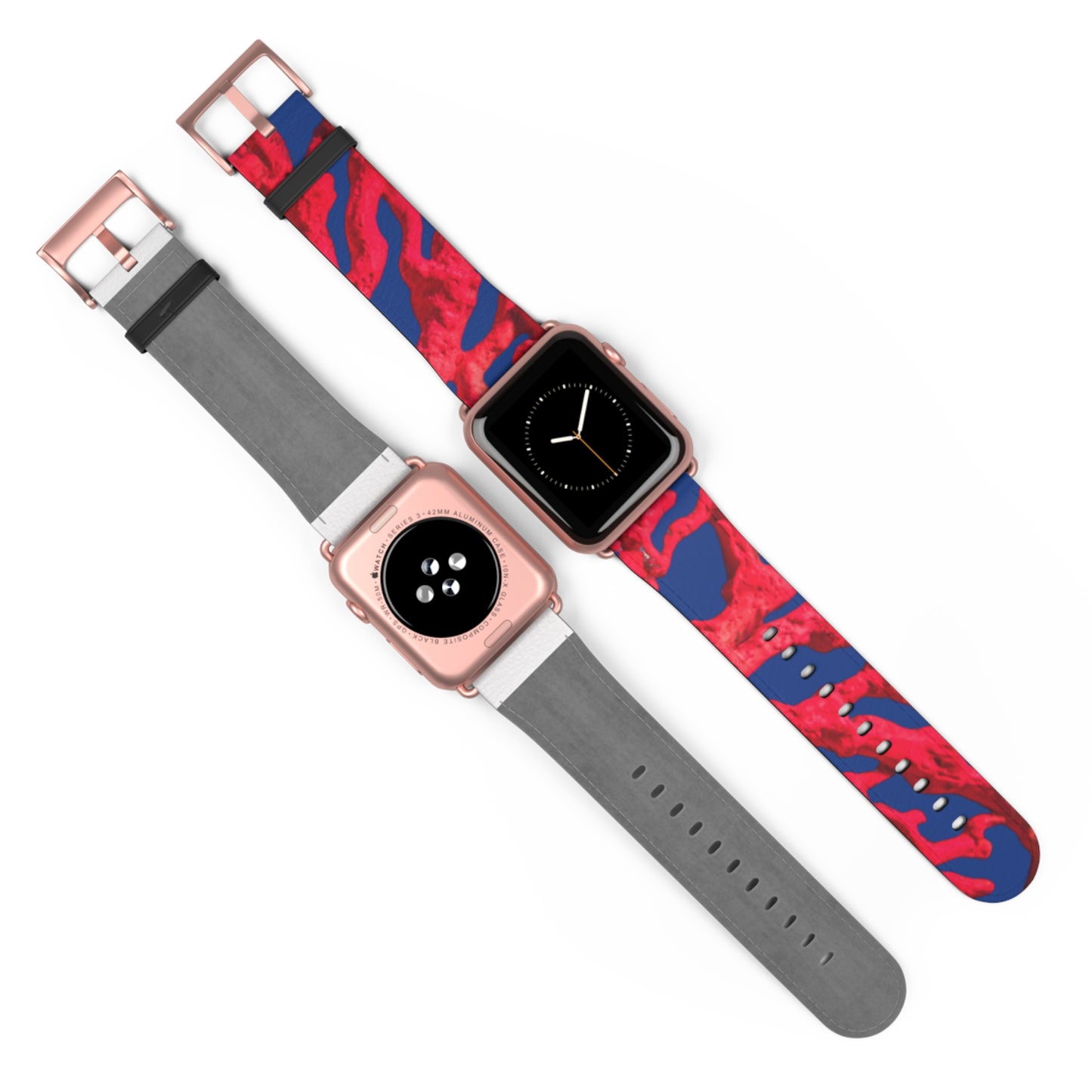 Apple Watch Band - Red Coral, dark blue background