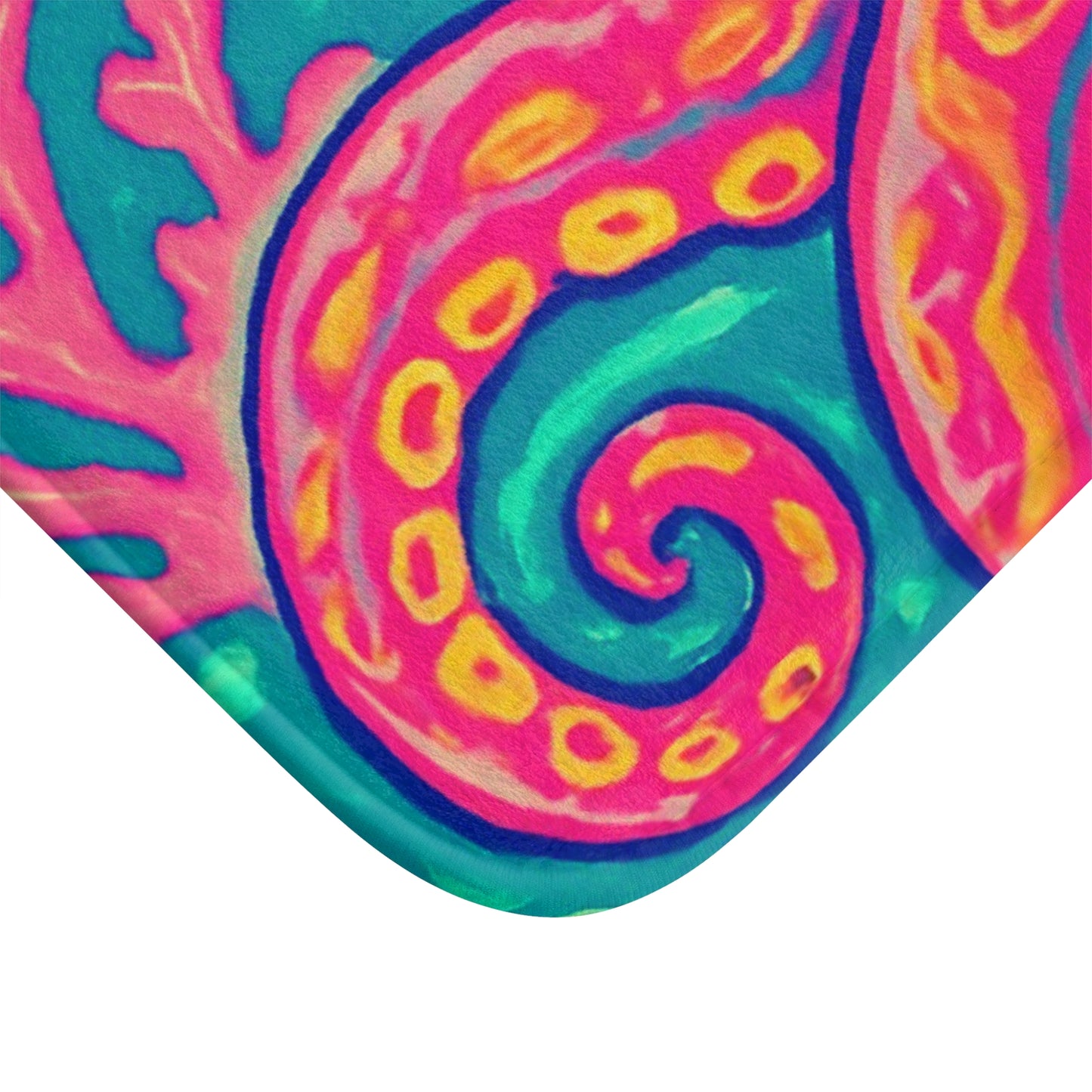 Red Kraken Joe Bath Mat, 2 Sizes - Tropical Vibes for Home Decor