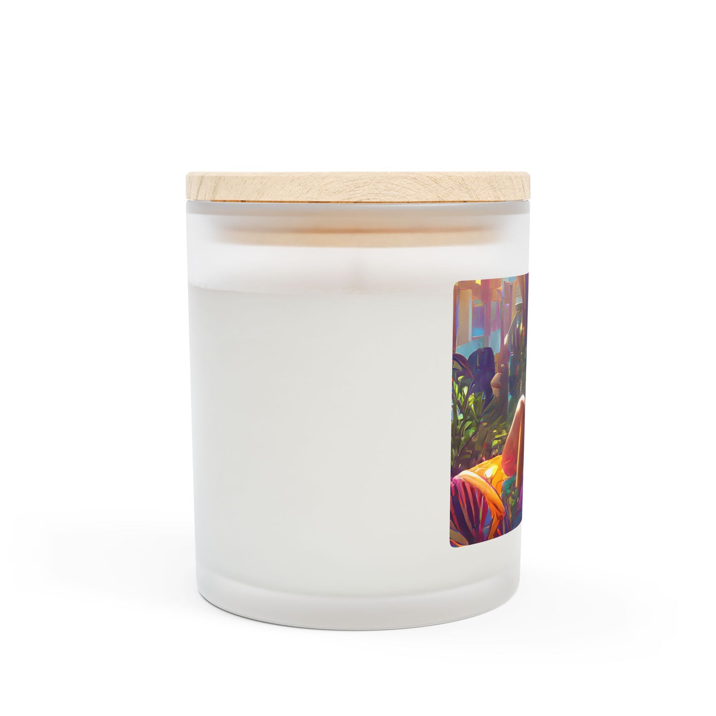 Frosted Glass Candle, 11oz - Midnight Kiss in Tropical Garden