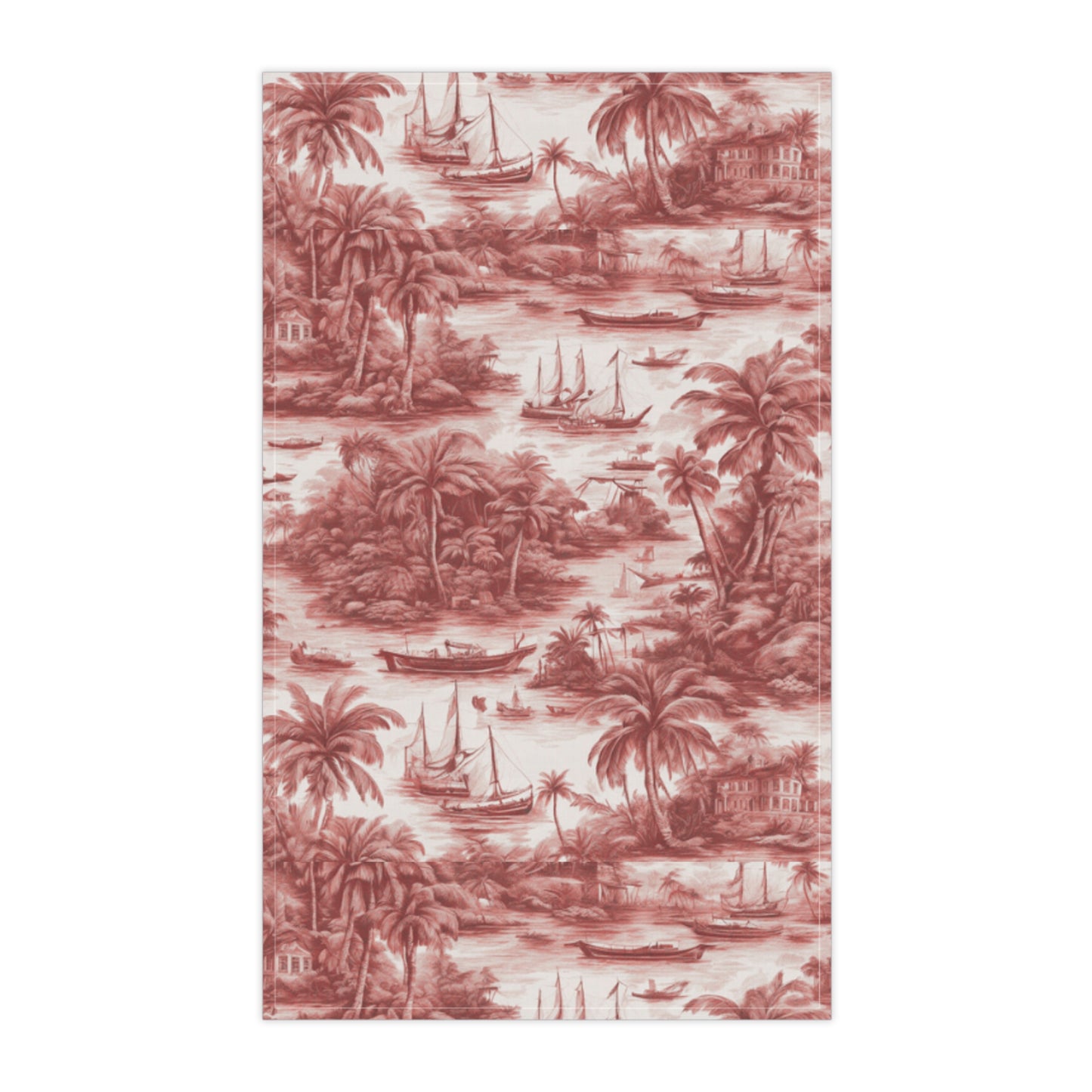 Tea Towels (cotton, poly), Tropical Toile, Russet