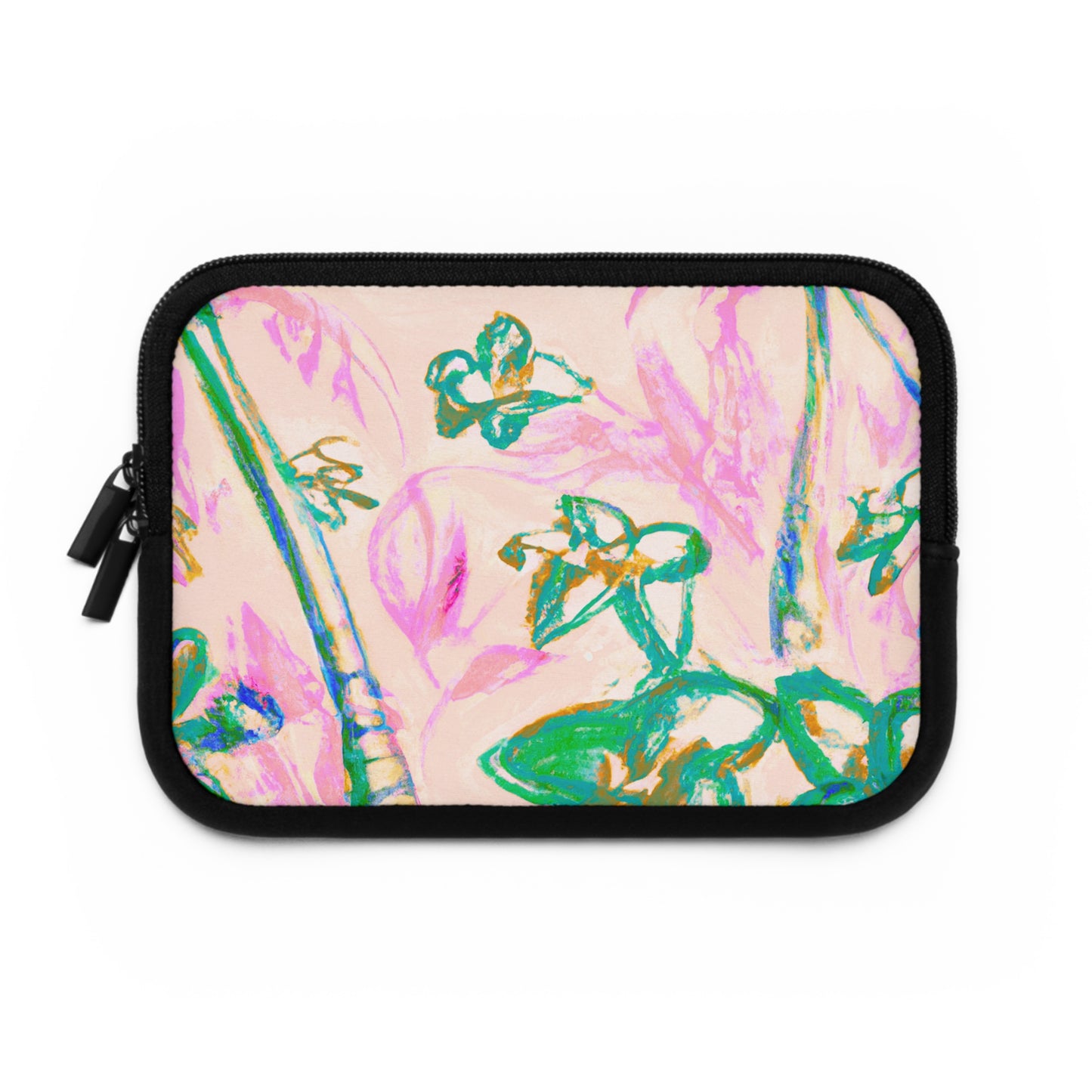 Tropical Laptop Sleeve, 5 Sizes - Perfect for Beach Lovers & Students / Tropical Doodles, Pink