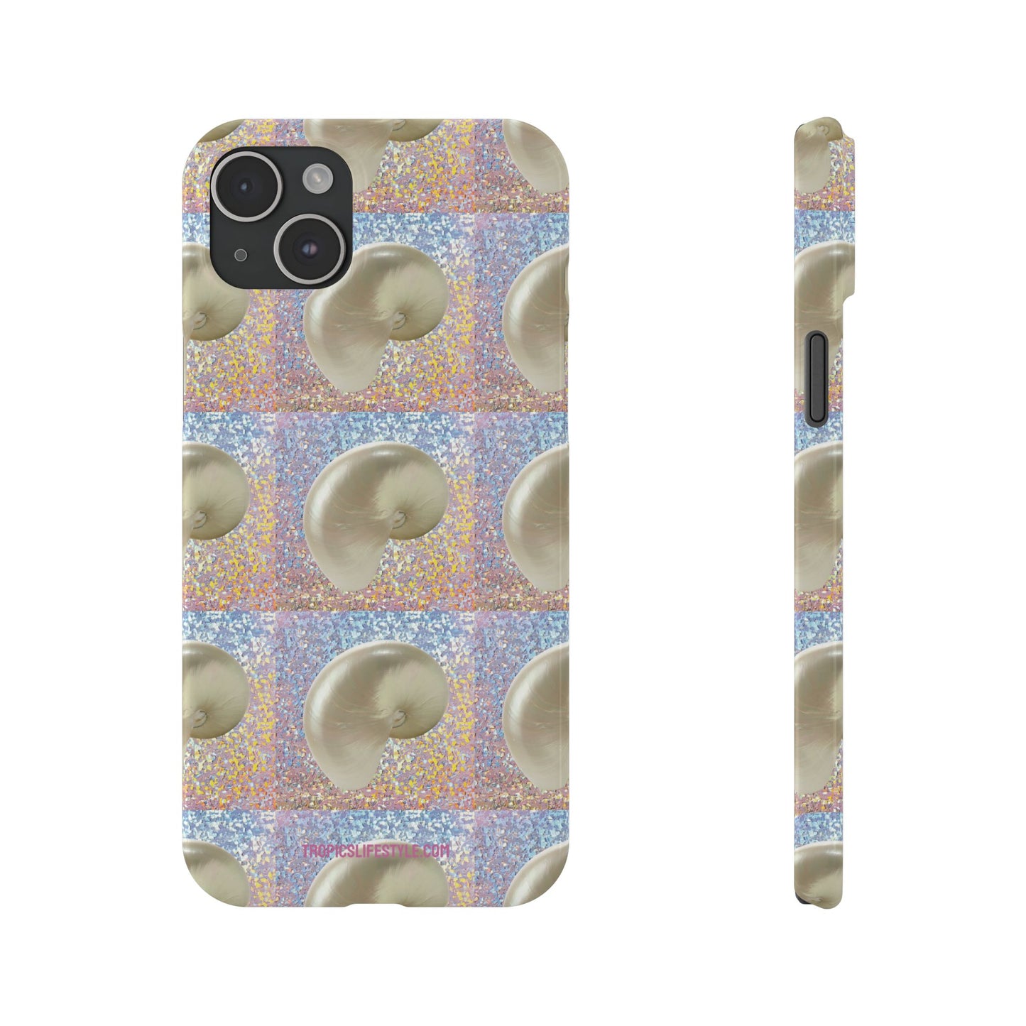 Slim Phone Cases - Disco White Nautilus