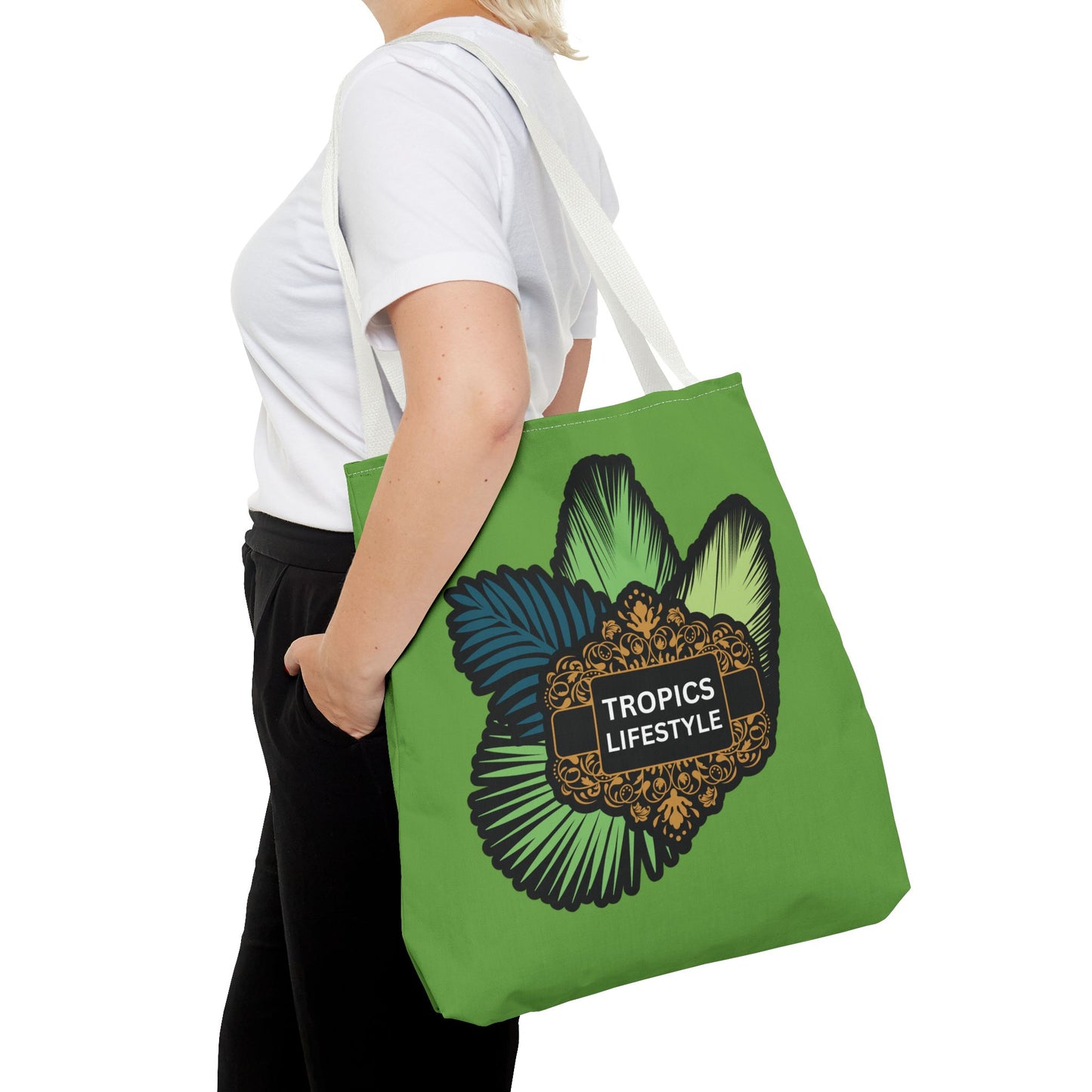 Elegant Tropics Lifestyle Logo Tote Bag - 3 Sizes, Green