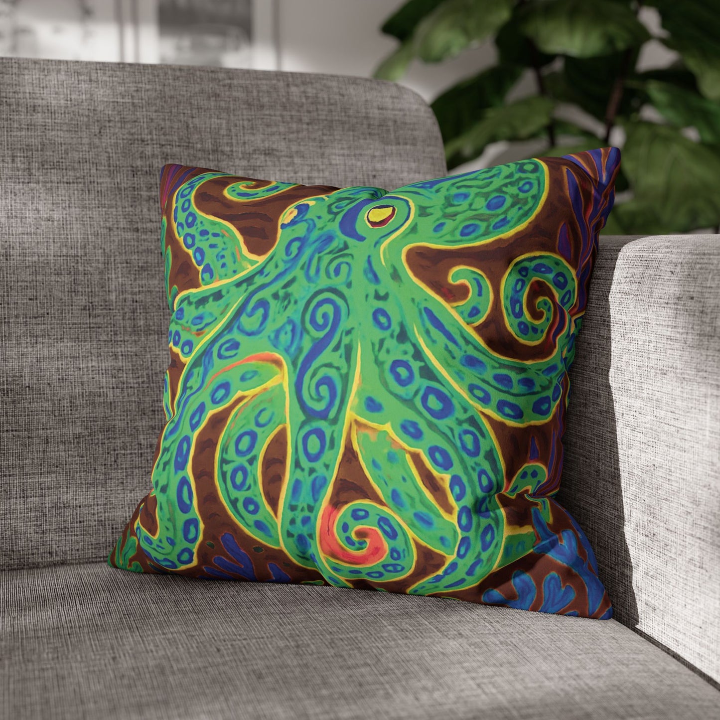 Faux Suede Square Pillowcase - Gamma Kraken Joe