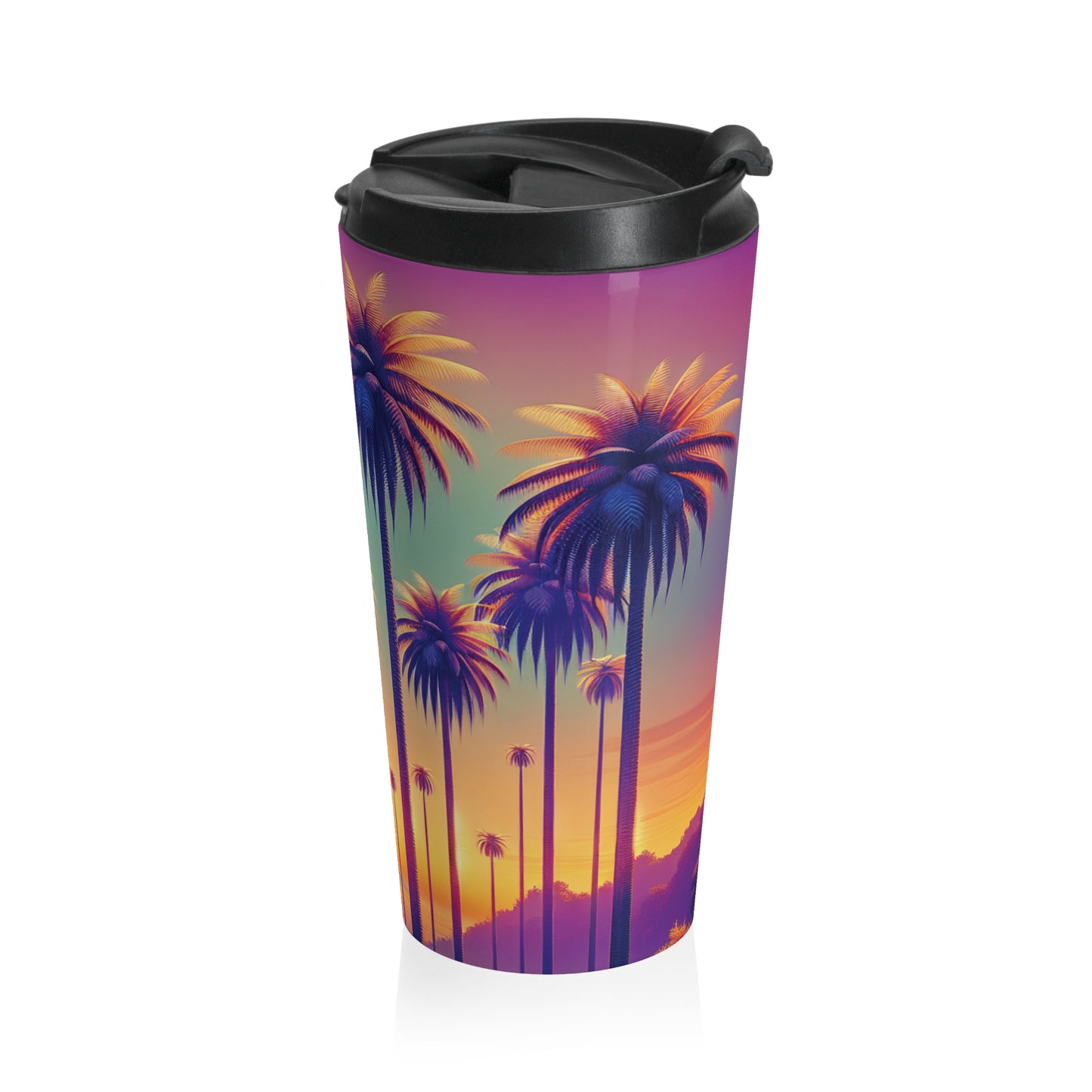15 oz. Stainless Steel Travel Mug | Sunset Palms